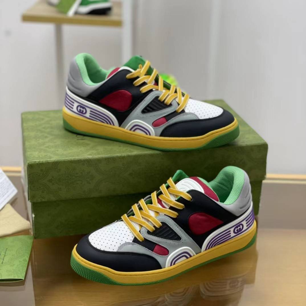 GU*Isneakers Cowhide+Breathable mesh