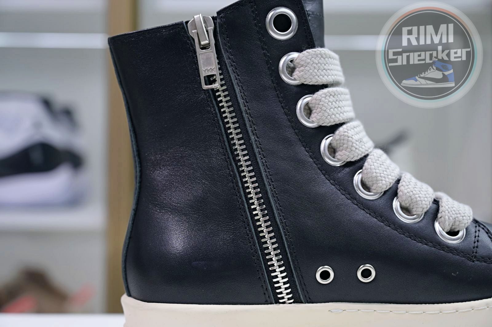 Rick Owens Jumbo Laced High Black Milk Leather