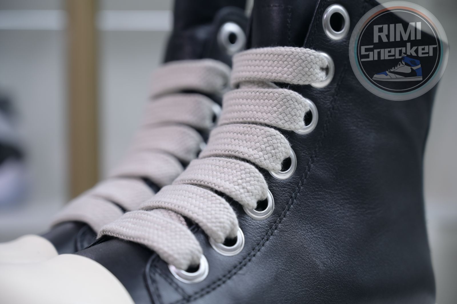 Rick Owens Jumbo Laced High Black Milk Leather