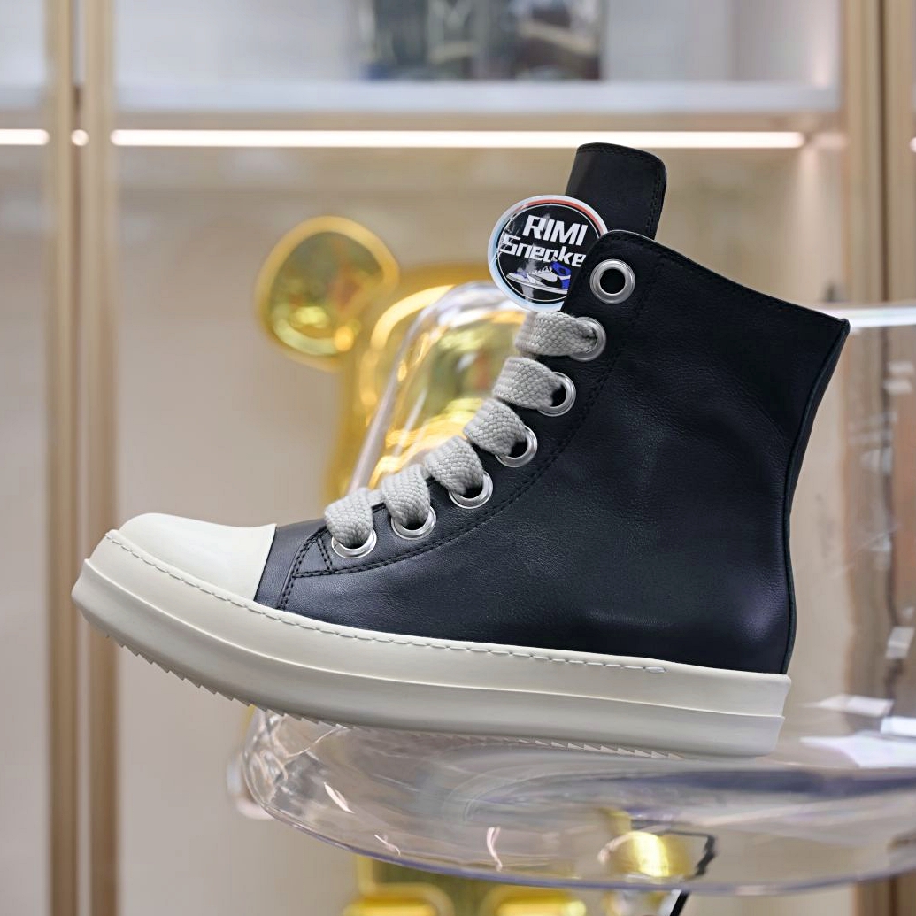 Rick Owens Jumbo Laced High Black Milk Leather