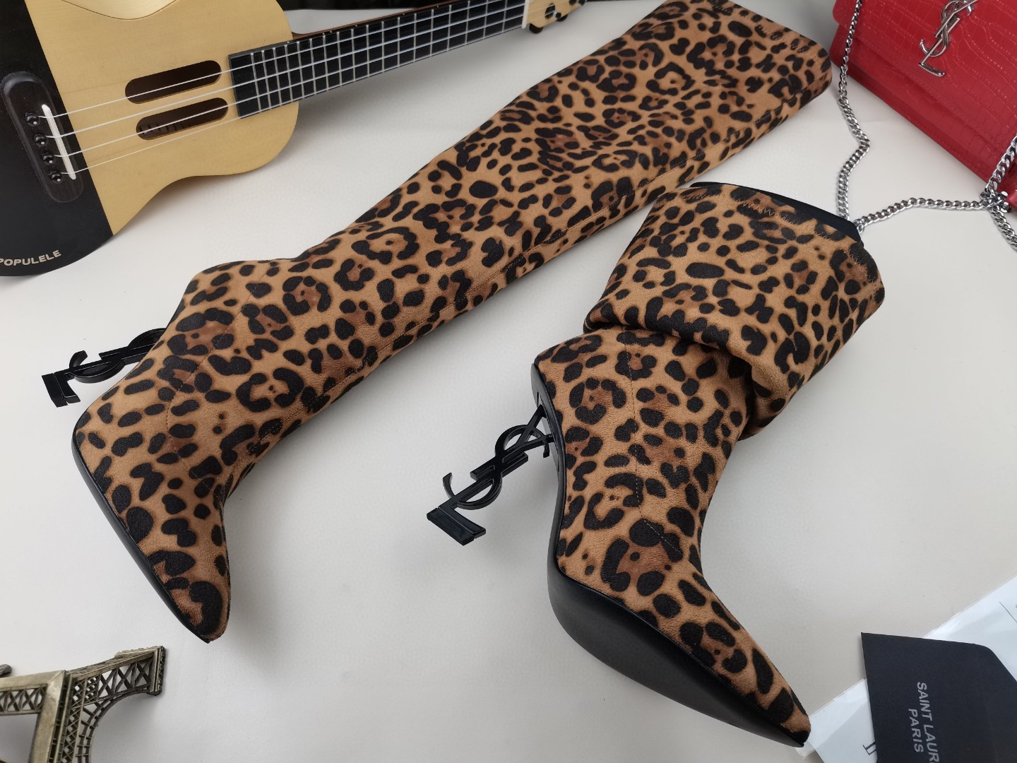 YSL classic letter metal heel 22-inch boots, elastic boots Heel height: 10.5CM Size: 35-42 (41.42 custom-made, no return or exchange)