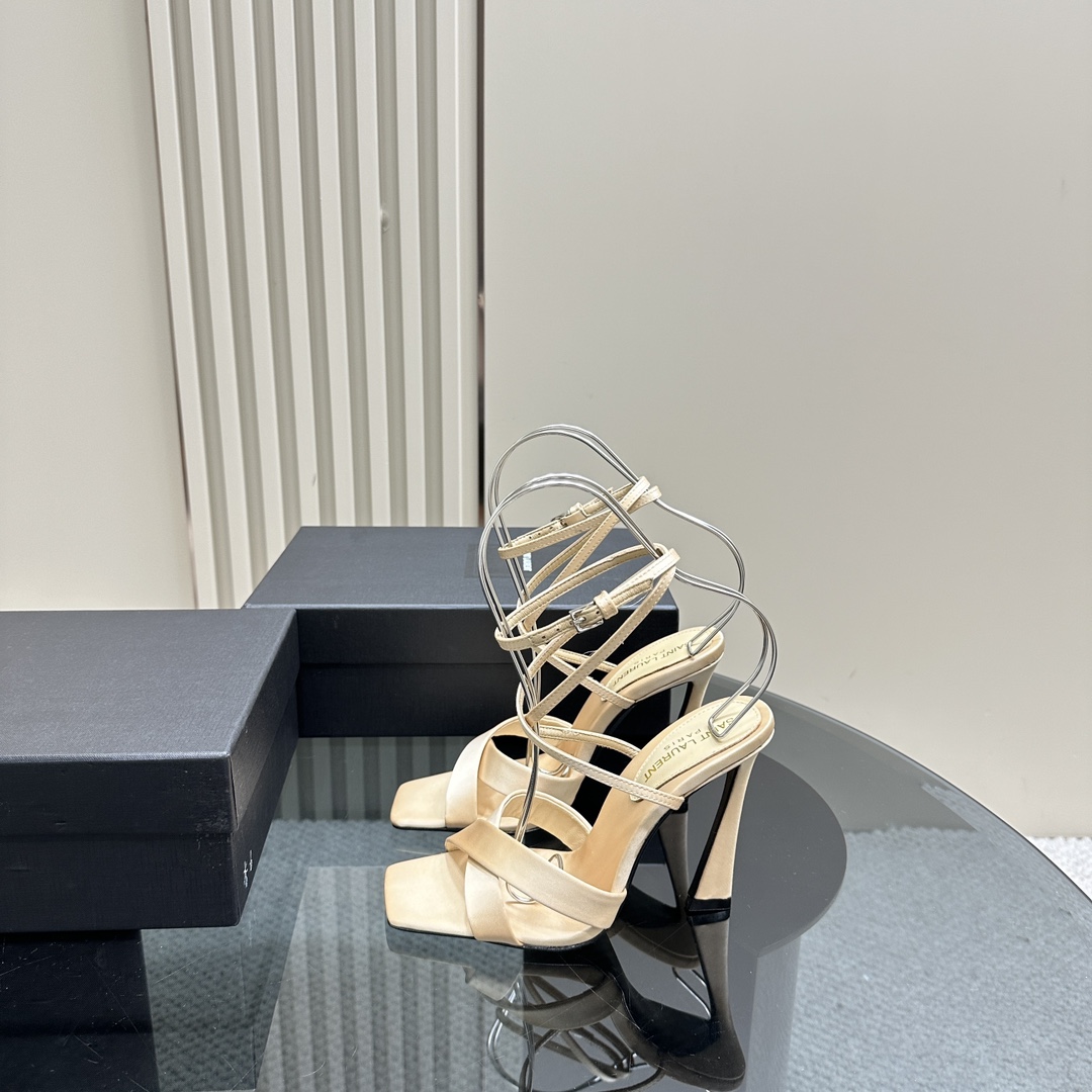 YSL SS2024 Summer New Product Metal Head Elegant High Heels Heel height: 10.5cm Size: 35-42 (40, 41, 42 custom)