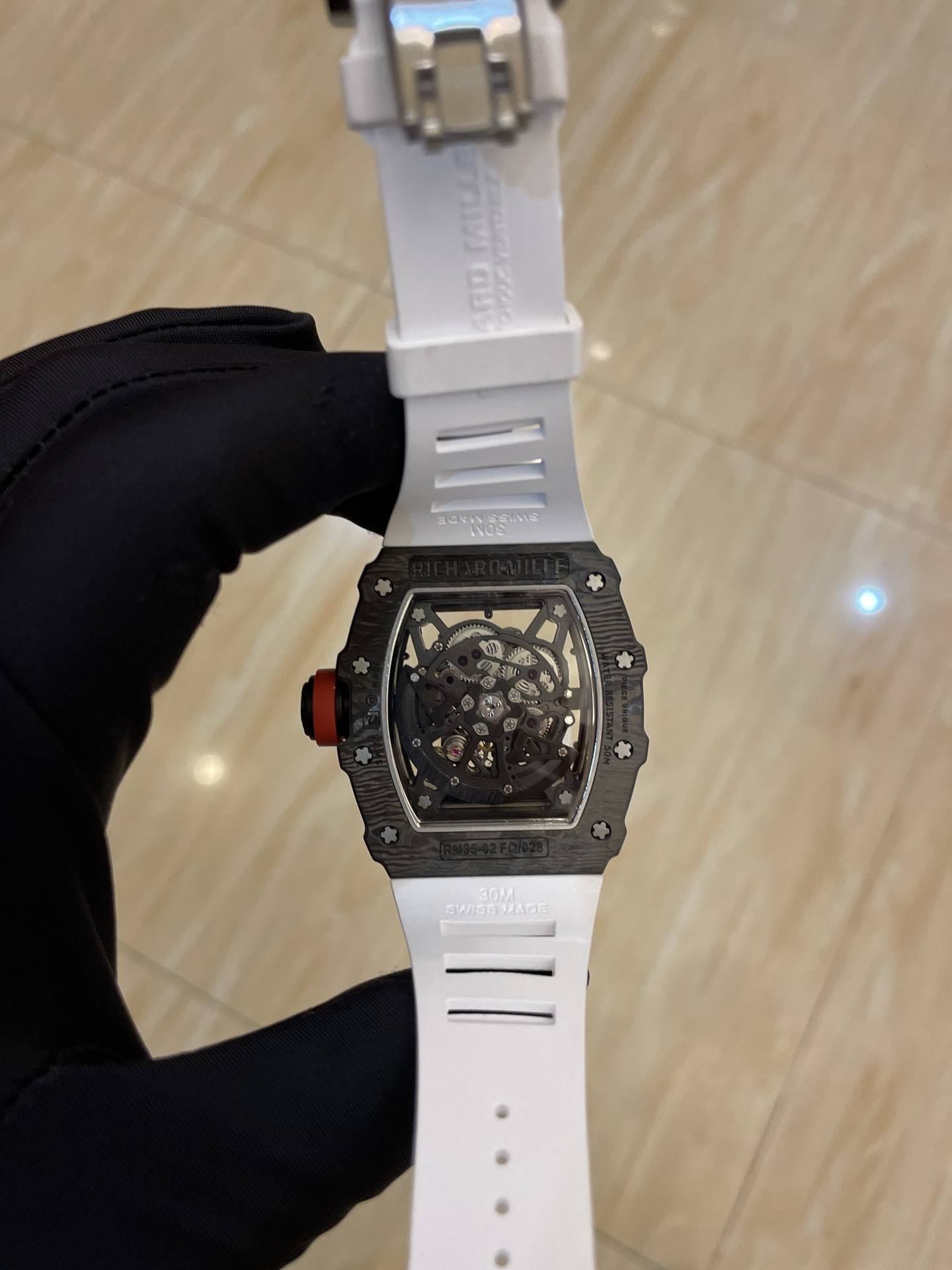 Richard Miller Ultimate Edition Integrated White Sapphire Shock Absorbing Movement RM35-02 Transparent Automatic Mechanical Integrated Movement