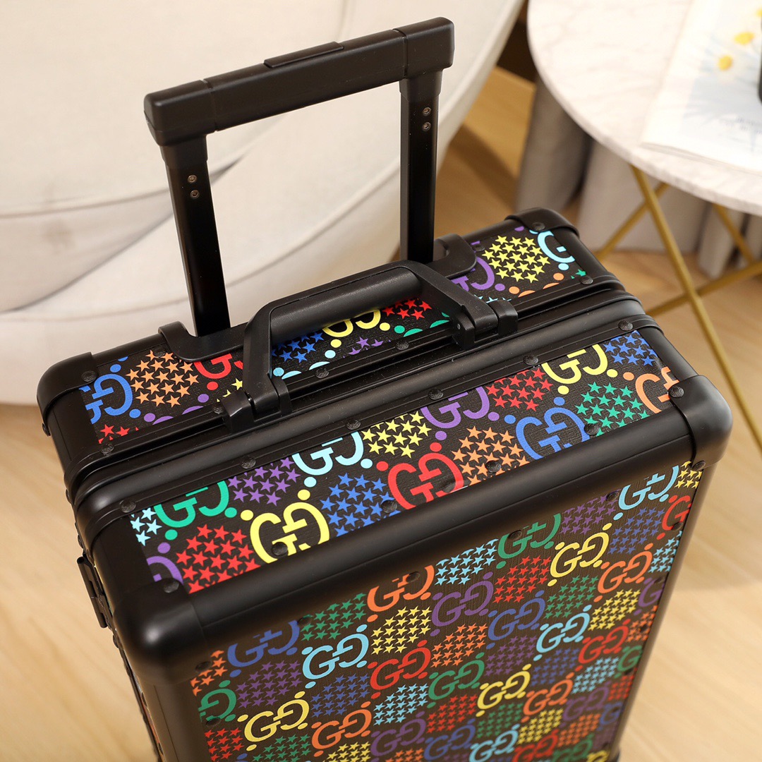 G*u*i luggage/vintage trolley case classic flower pattern aluminum frame size: 20 inches