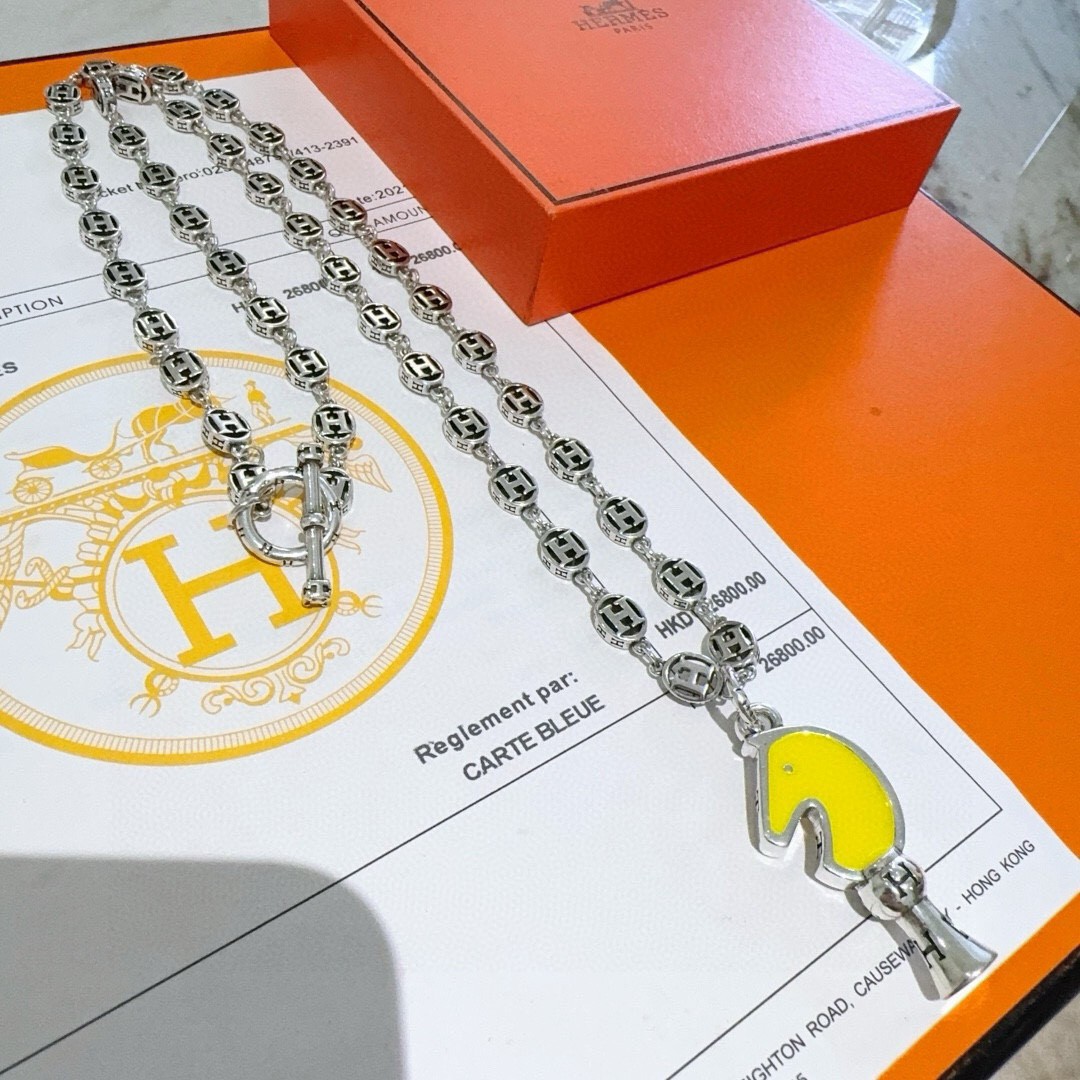 Hermes horse necklace pig nose H necklace series jewelry imported materials customized must-have for men and women!