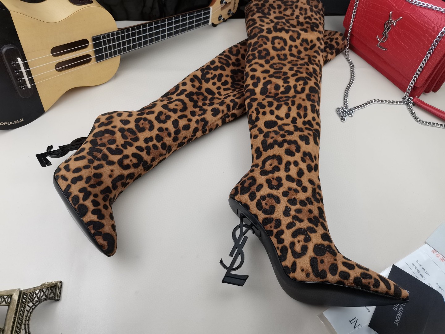 YSL classic letter metal heel 22-inch boots, elastic boots Heel height: 10.5CM Size: 35-42 (41.42 custom-made, no return or exchange)