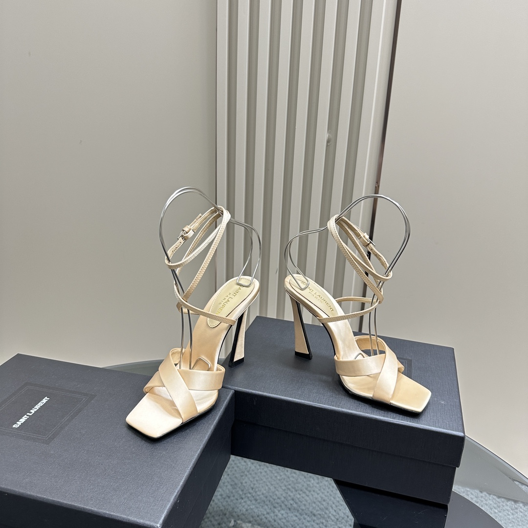 YSL SS2024 Summer New Product Metal Head Elegant High Heels Heel height: 10.5cm Size: 35-42 (40, 41, 42 custom)