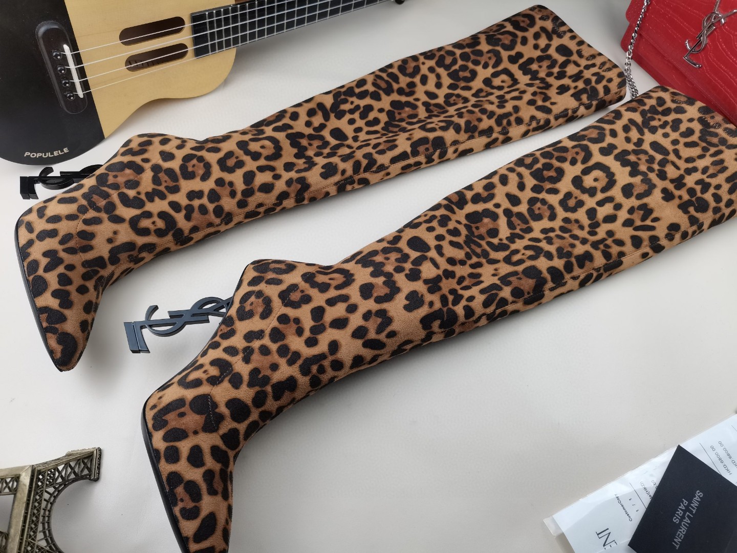 YSL classic letter metal heel 22-inch boots, elastic boots Heel height: 10.5CM Size: 35-42 (41.42 custom-made, no return or exchange)