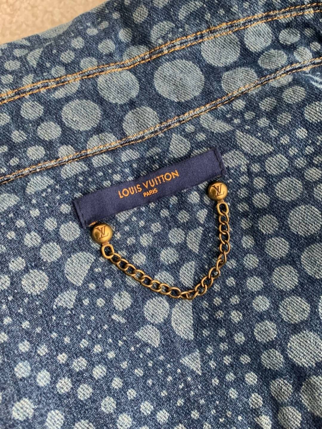 Louis Vuitton Classic Logo printed all over patchwork denim jacket