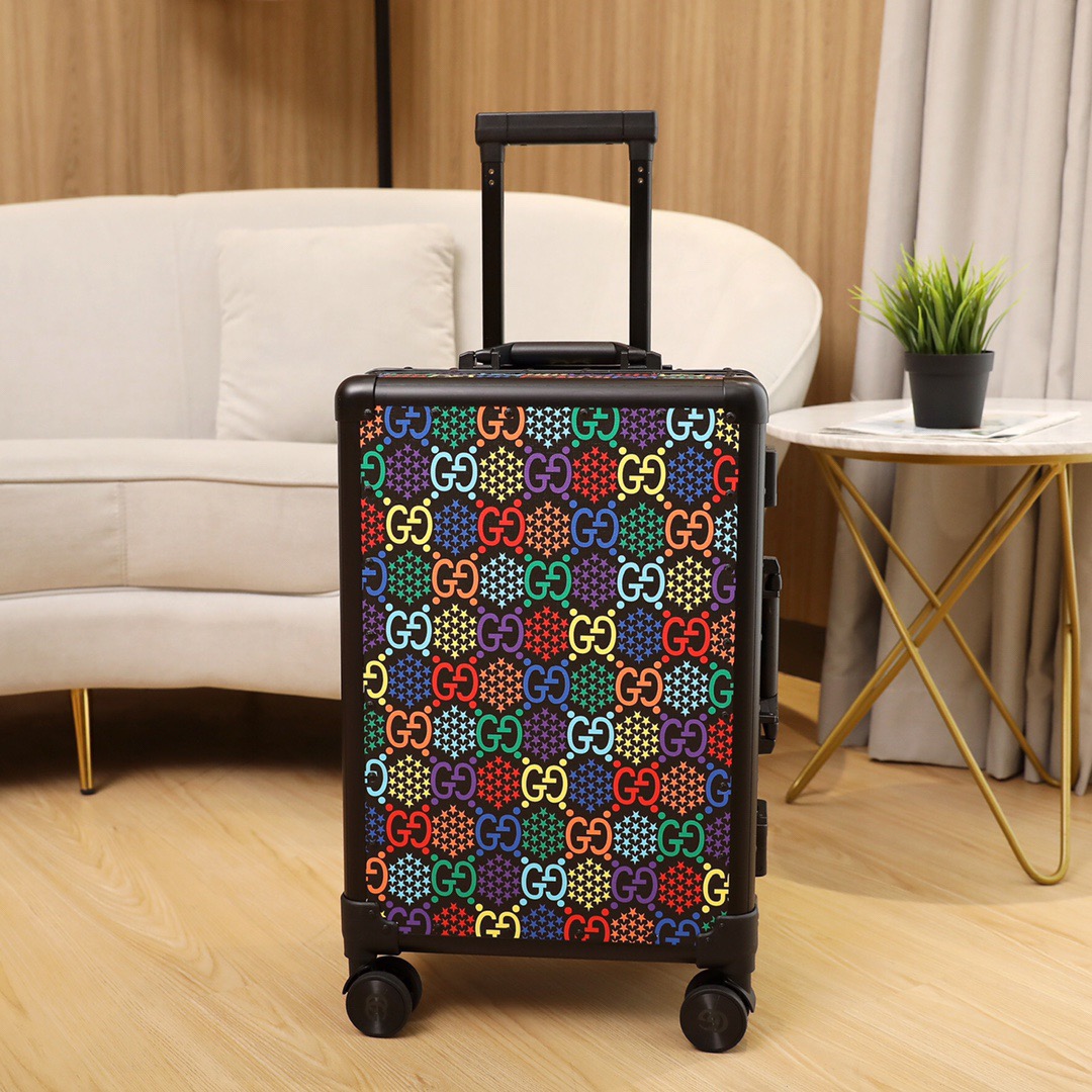 G*u*i luggage/vintage trolley case classic flower pattern aluminum frame size: 20 inches