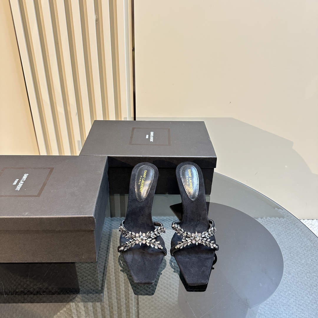 YSL 25ss/Spring and Summer New Runway Style Large Rhinestone High Heels Heel Height: 10.5cm Sandals Size: 35-39 (40 can be customized and not returned)