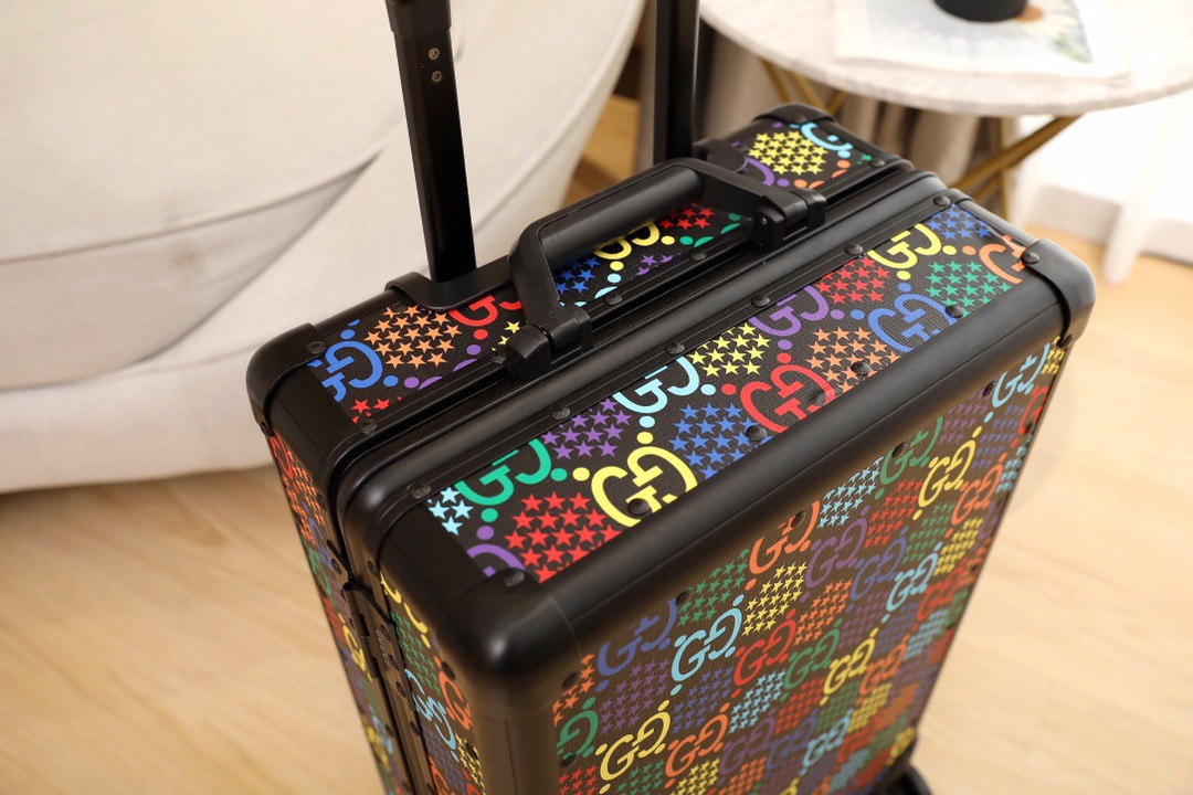 G*u*i luggage/vintage trolley case classic flower pattern aluminum frame size: 20 inches