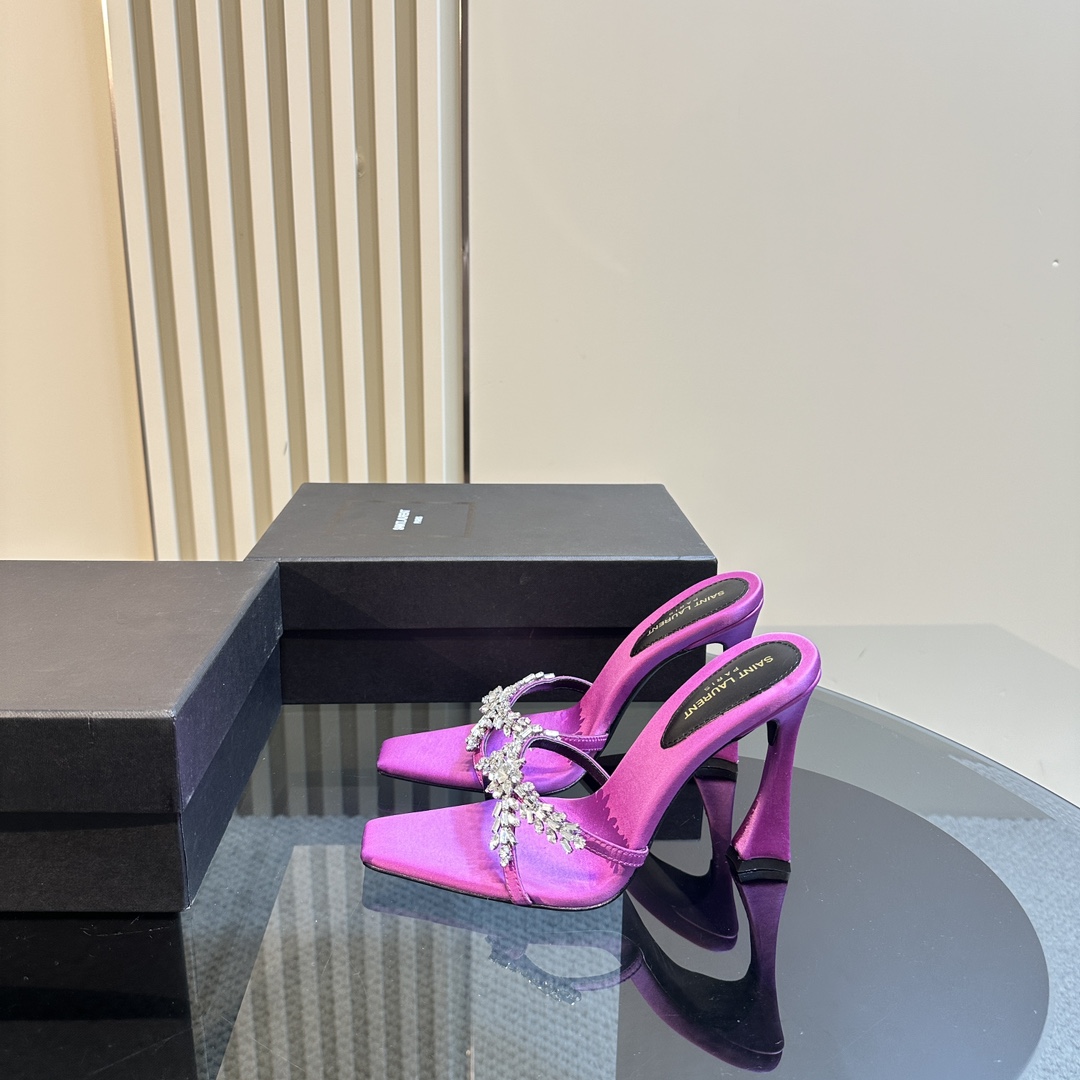 YSL 25ss/Spring and Summer New Runway Style Large Rhinestone High Heels Heel Height: 10.5cm Sandals Size: 35-39 (40 can be customized and not returned)