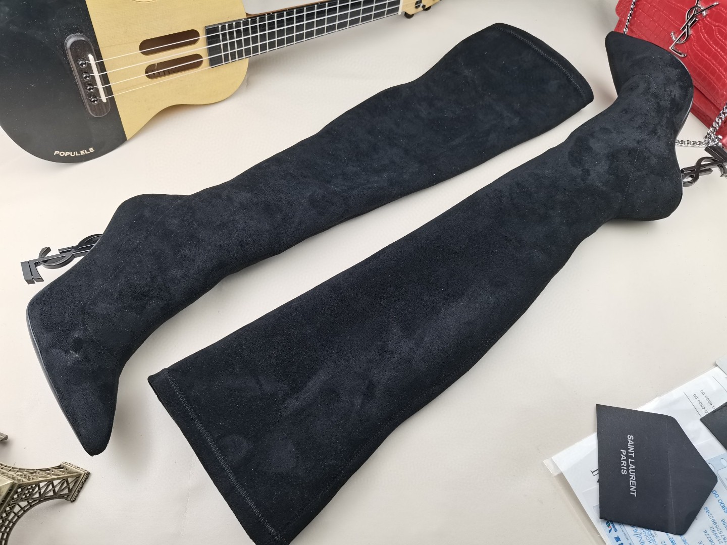 YSL classic letter metal heel 22-inch boots, elastic boots Heel height: 10.5CM Size: 35-42 (41.42 custom-made, no return or exchange)