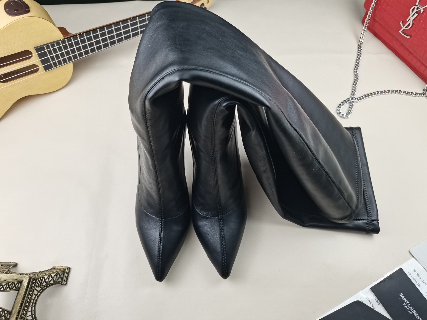 YSL classic letter metal heel 22-inch boots, elastic boots Heel height: 10.5CM Size: 35-42 (41.42 custom-made, no return or exchange)