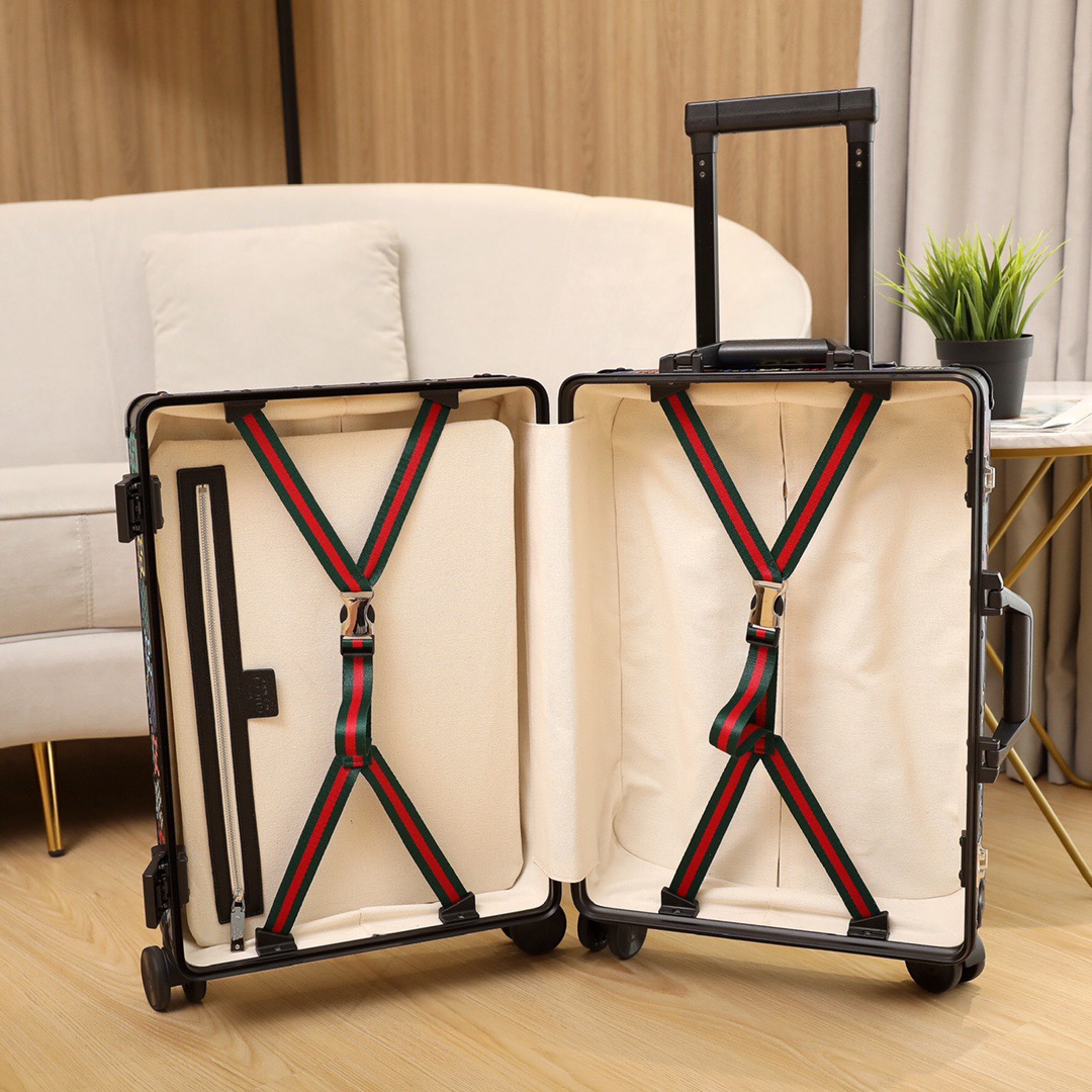 G*u*i luggage/vintage trolley case classic flower pattern aluminum frame size: 20 inches