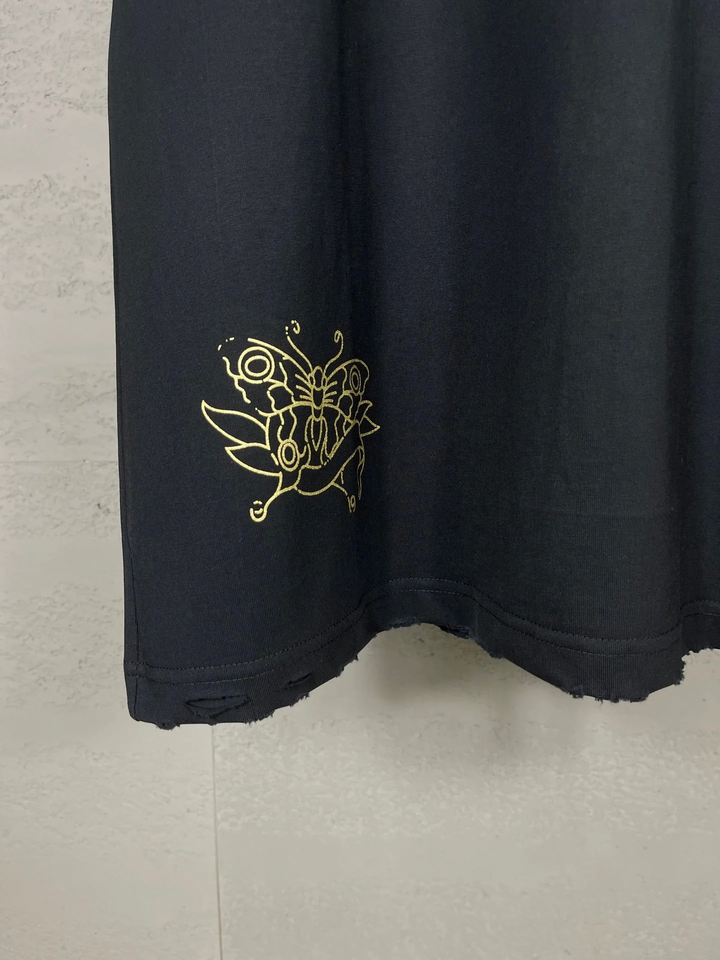 Front & Back Rhinestone Destroyed T-Shirt