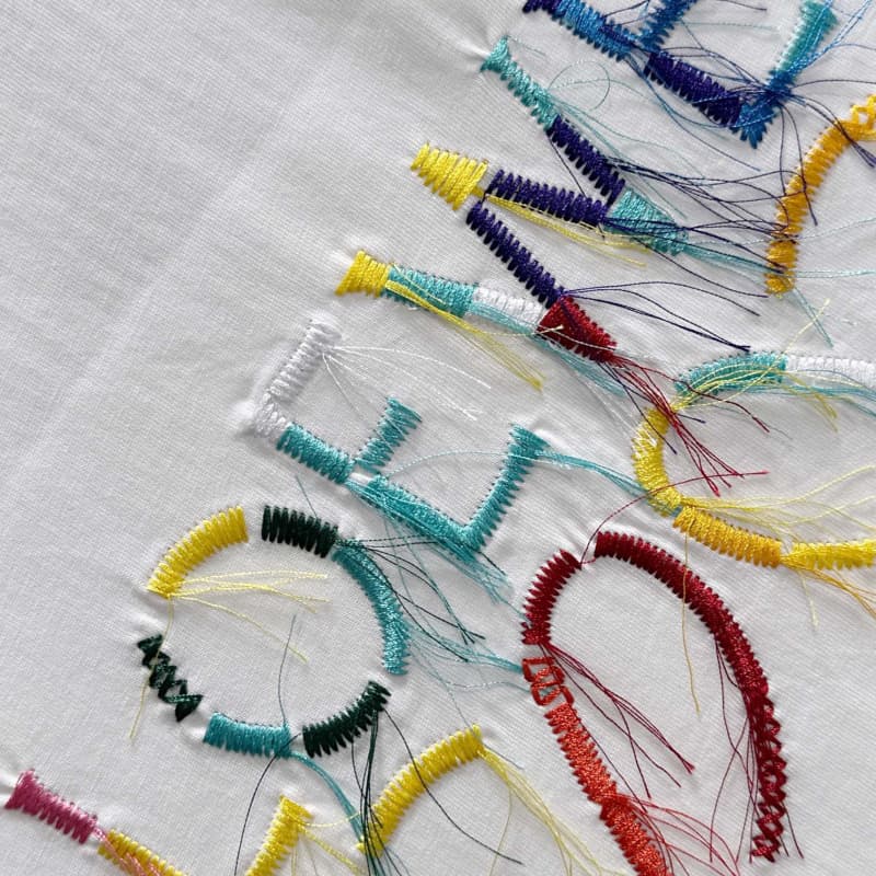 Rainbow Fringe Embroidered T-Shirt