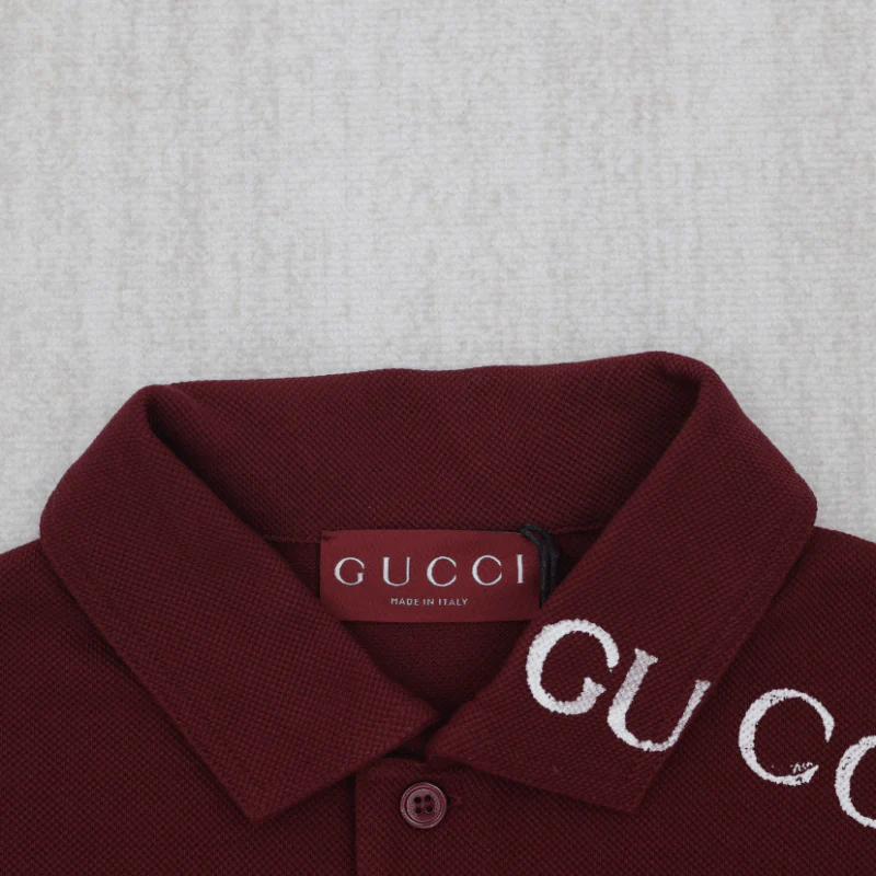 Chic Overlapping Print Polo Shirt