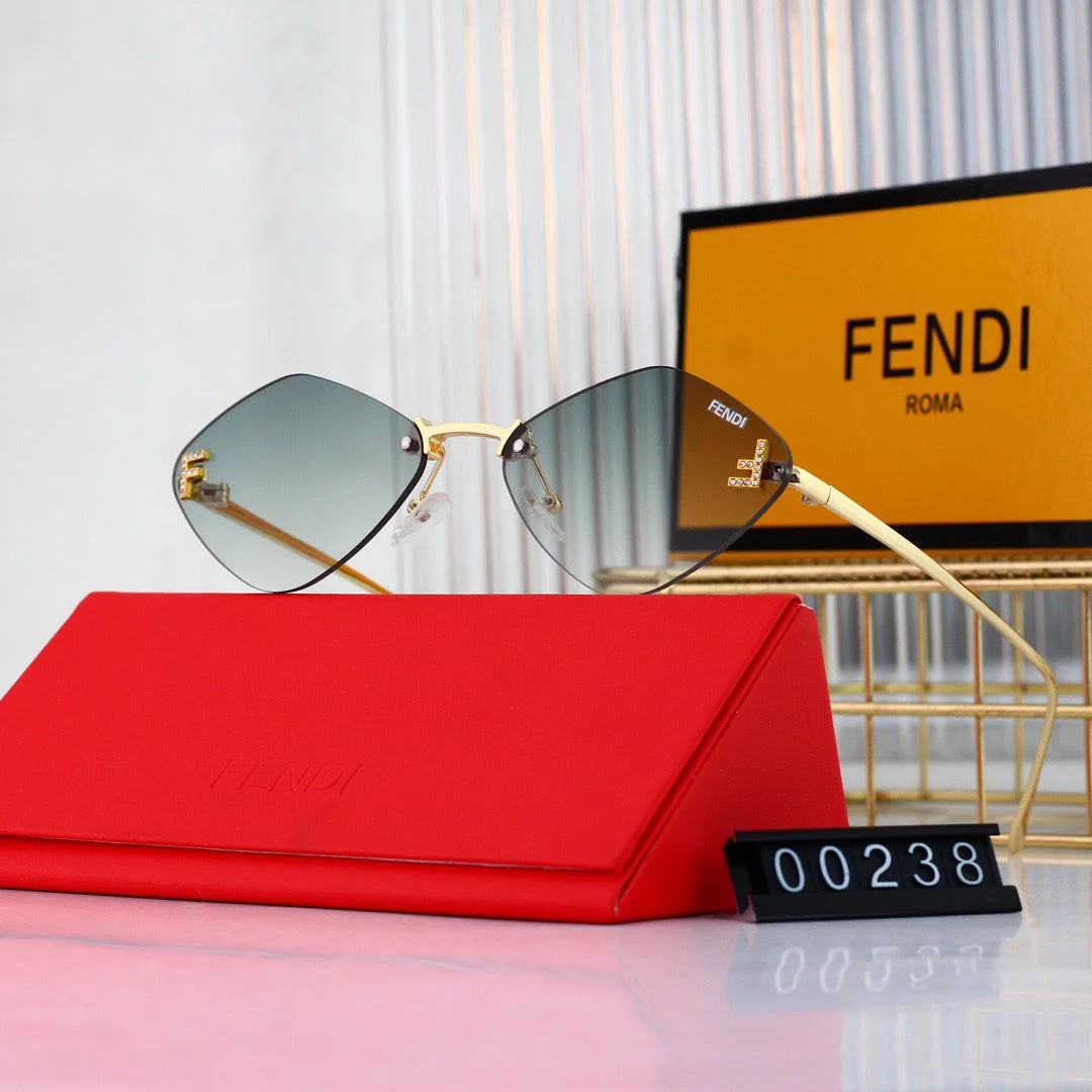 frameless Di*m*nd-shaped sunglasses