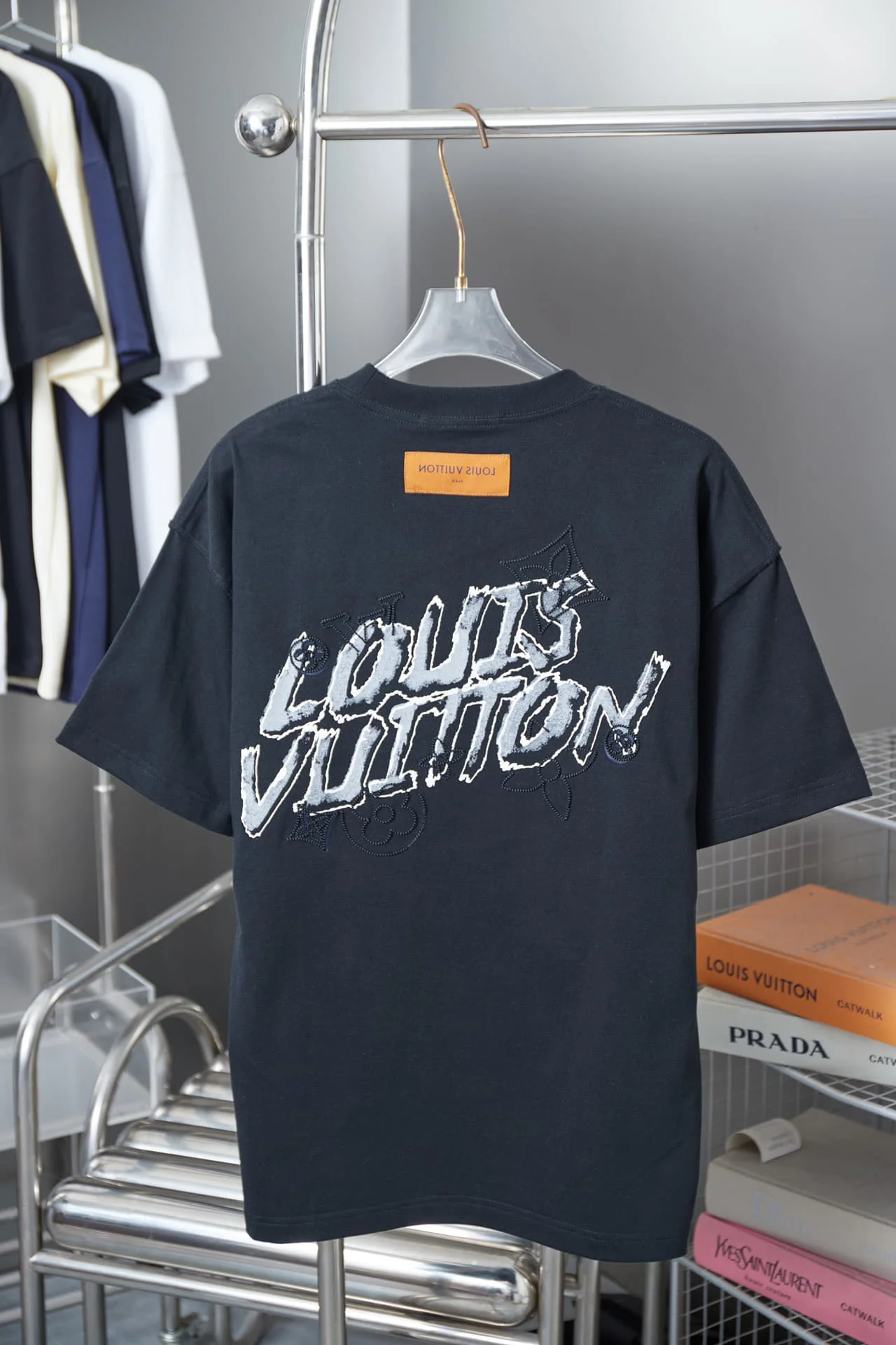 Back Graffiti Print + Front Embroidery T-shirt