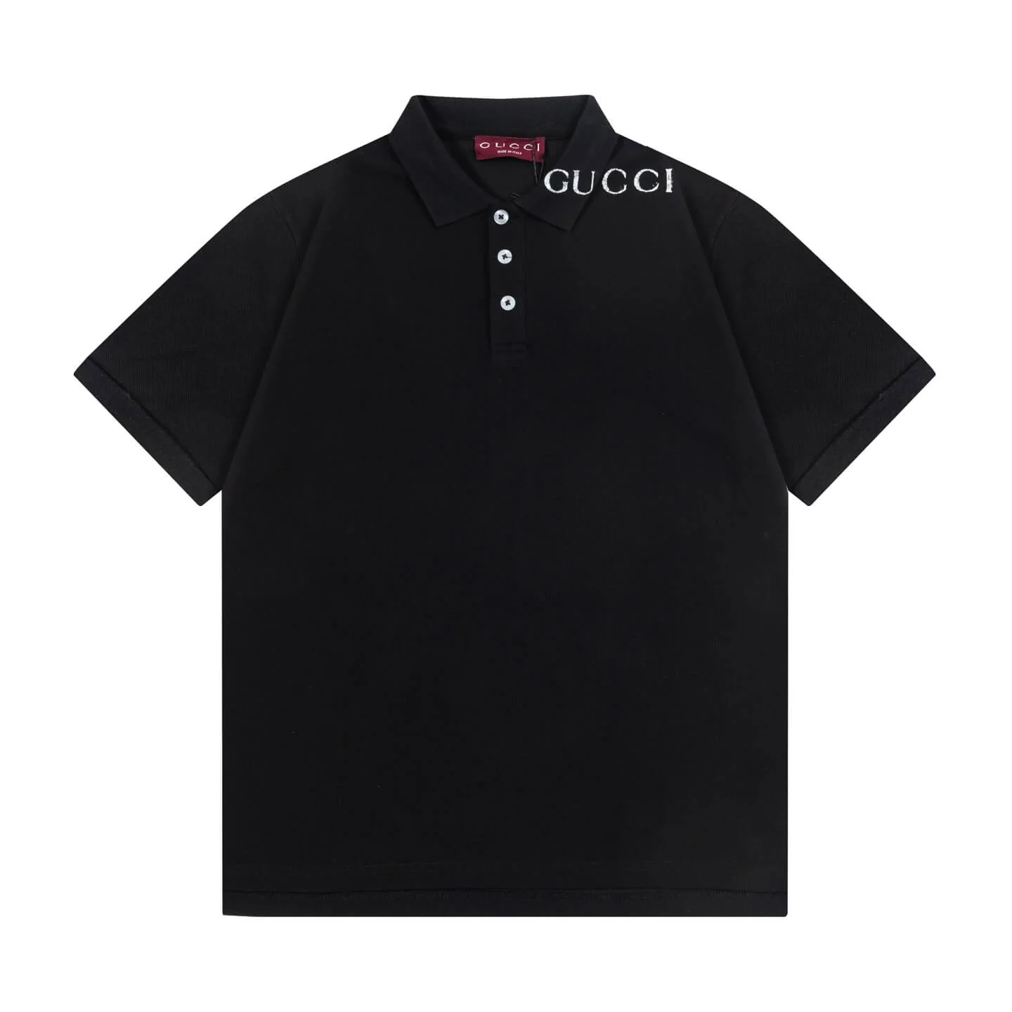 Letter Print with Contrast Collar Polo Shirt