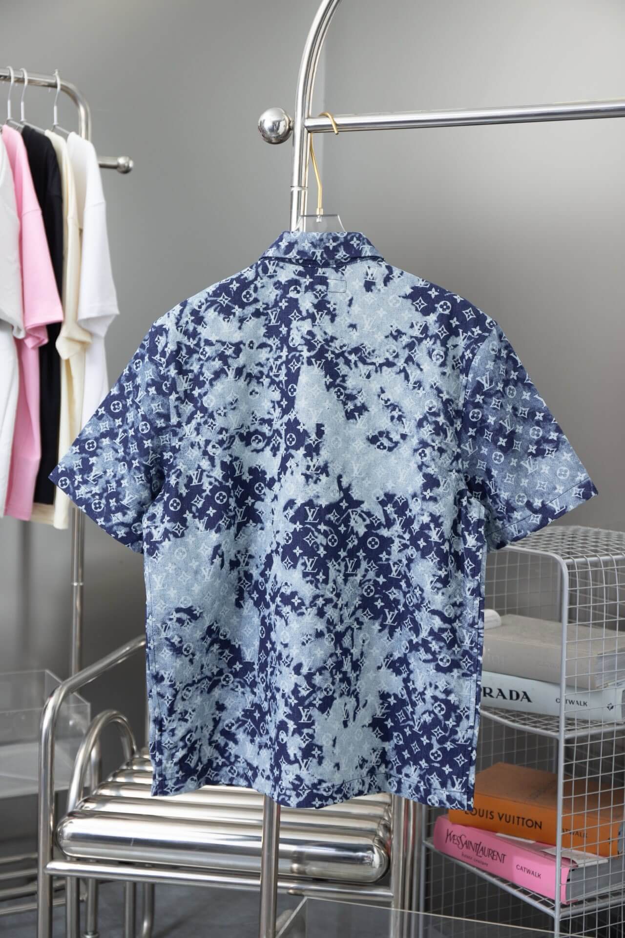 Blue All-Over Gradient Print T Shirt
