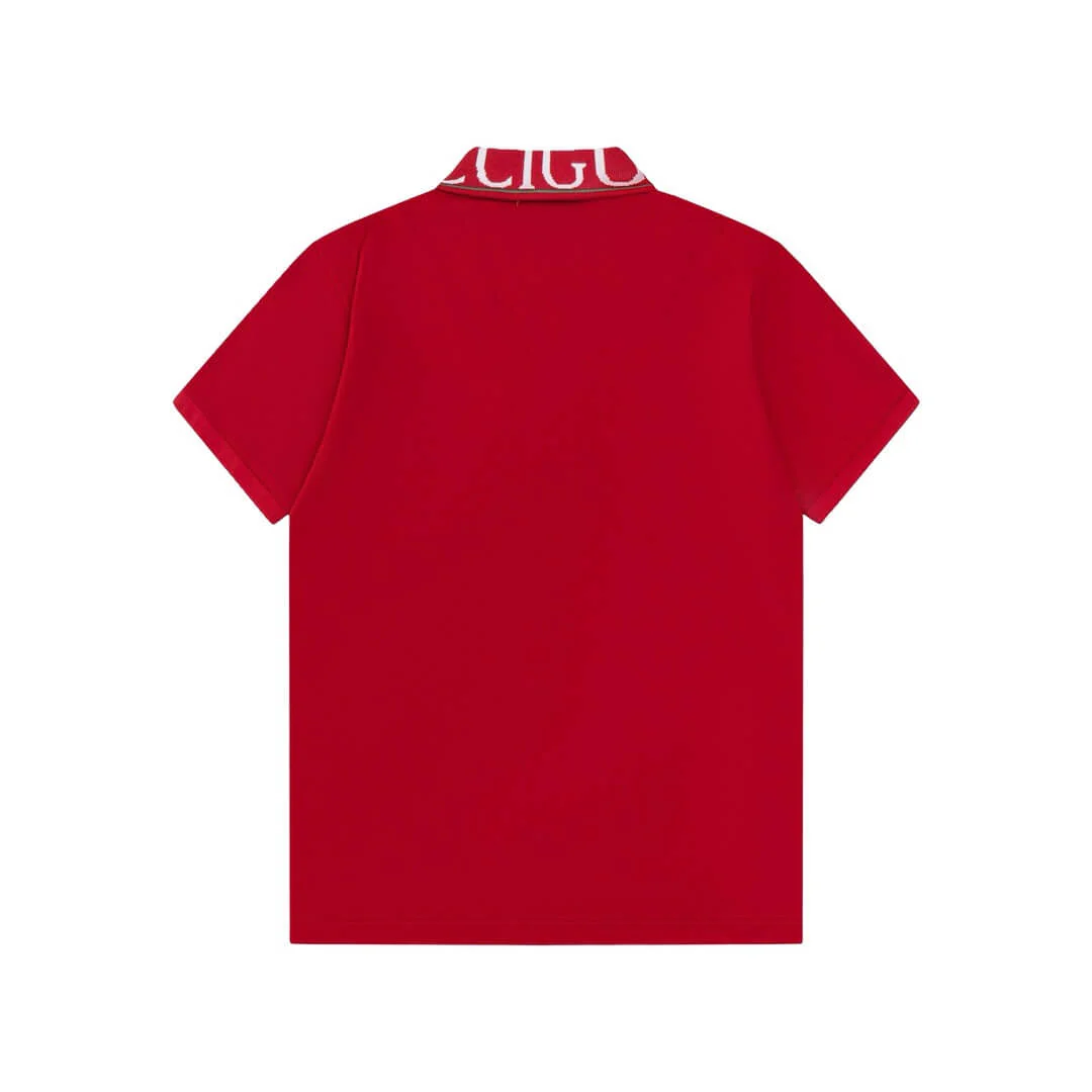 Neckline Letters Polo T Shirt