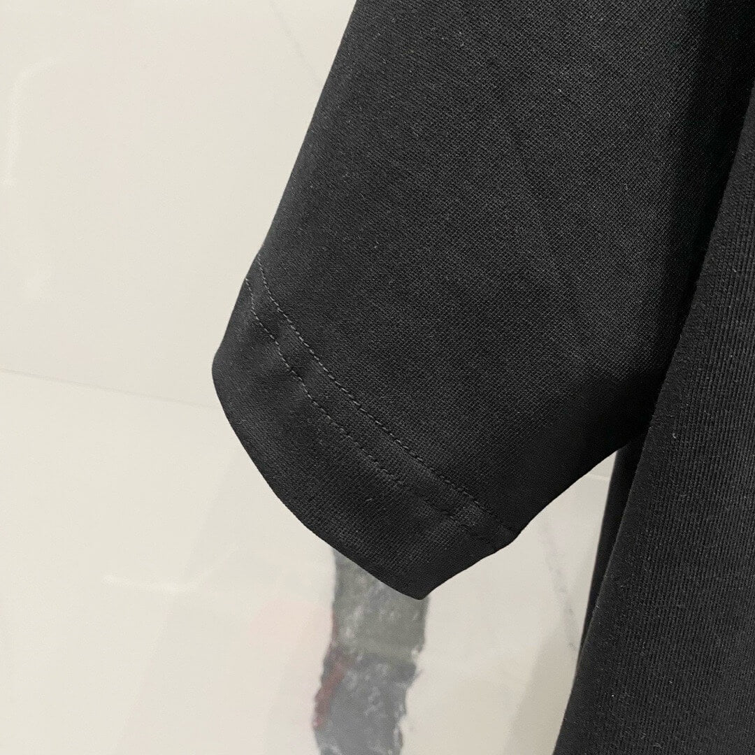 Triangle Pattern Letter Embroidery T Shirt