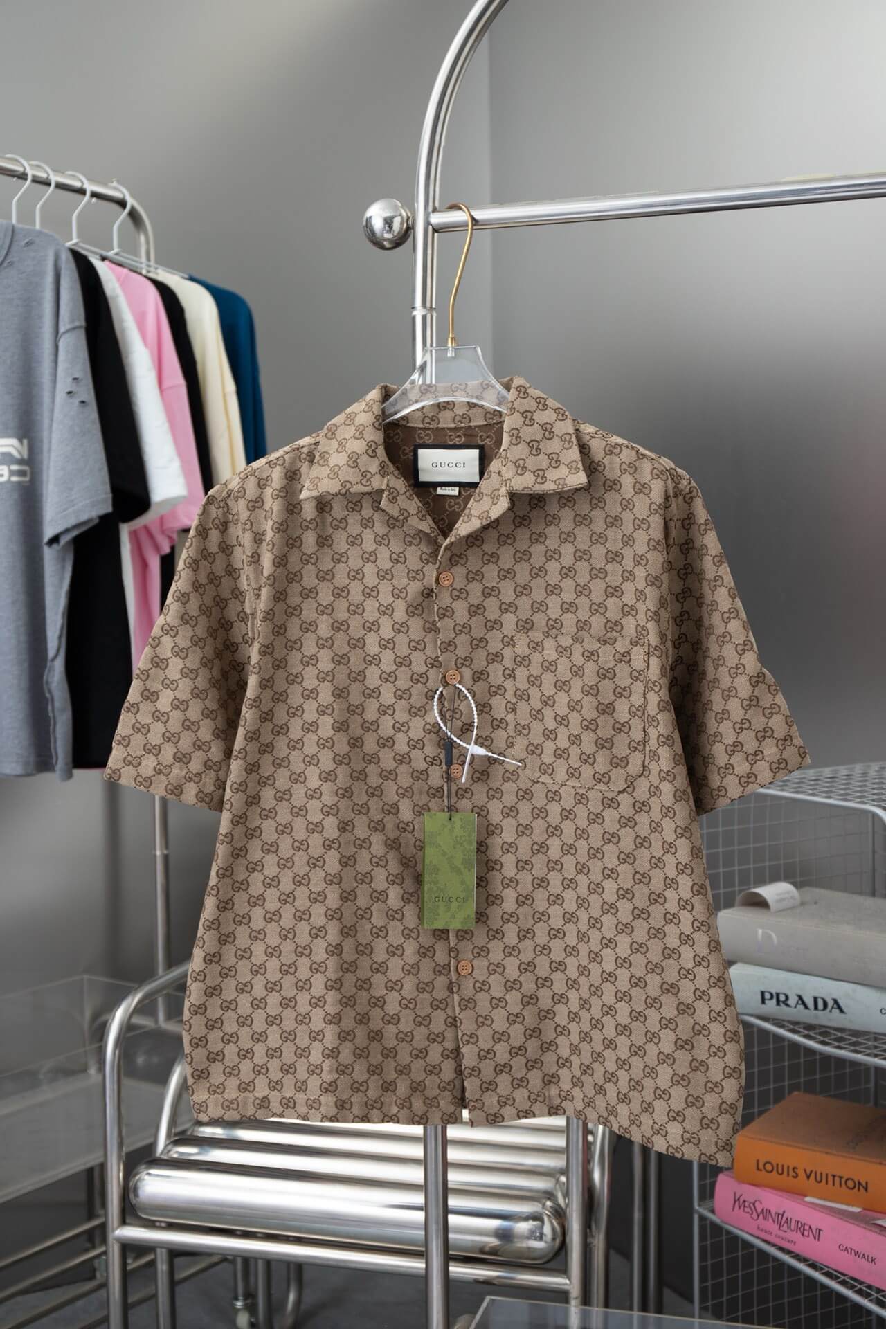 Brown All-Over Print T Shirt