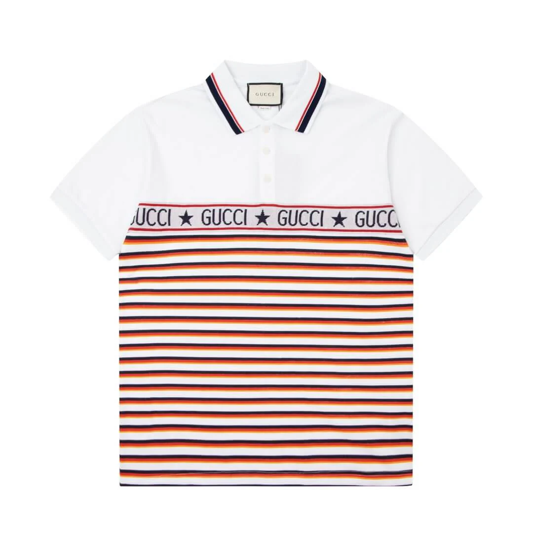 Patchwork Striped Polo Shirt