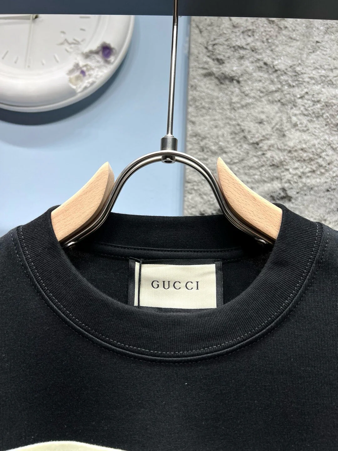 Letter Embroidered Striped T Shirt