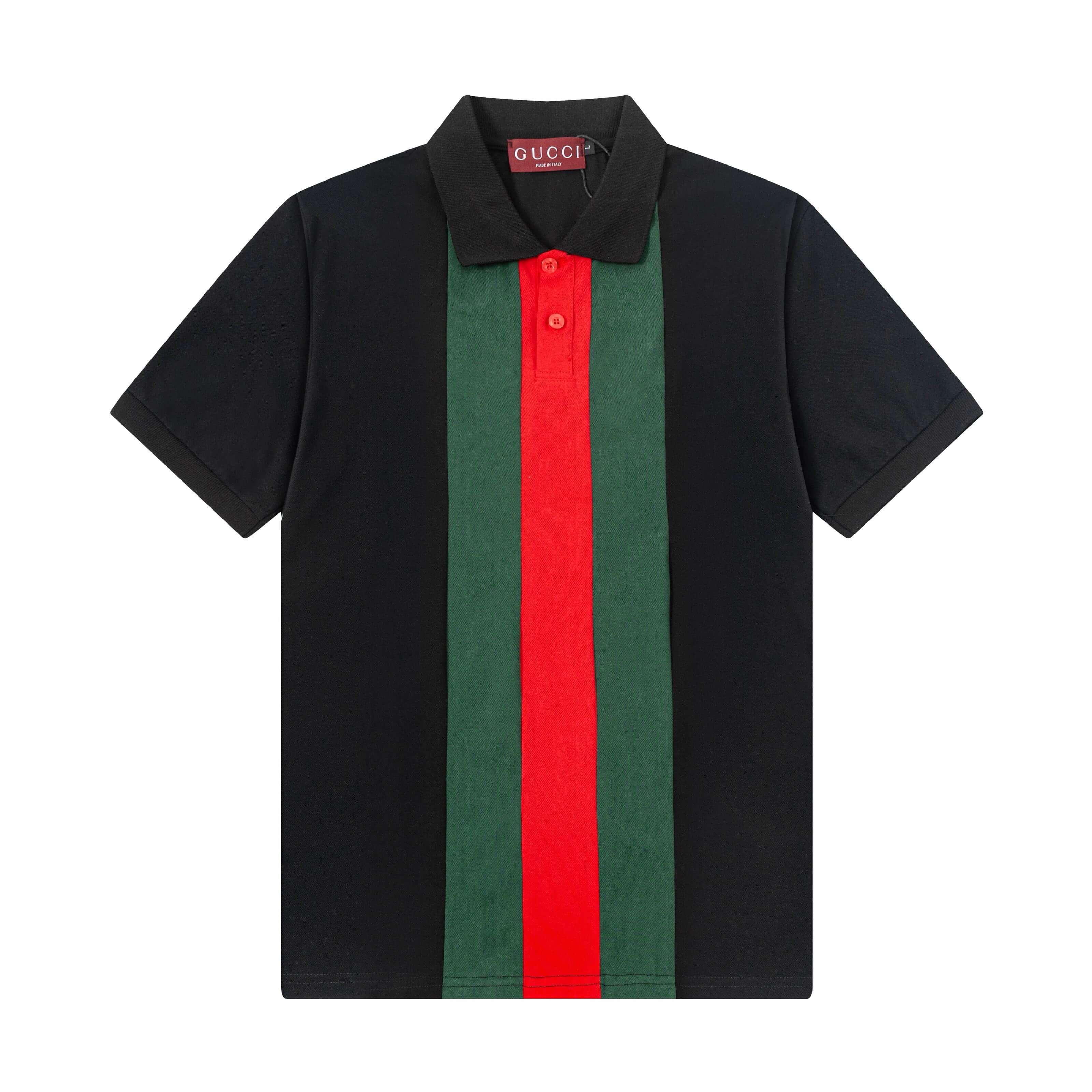 Red And Green Striped Polo Shirt