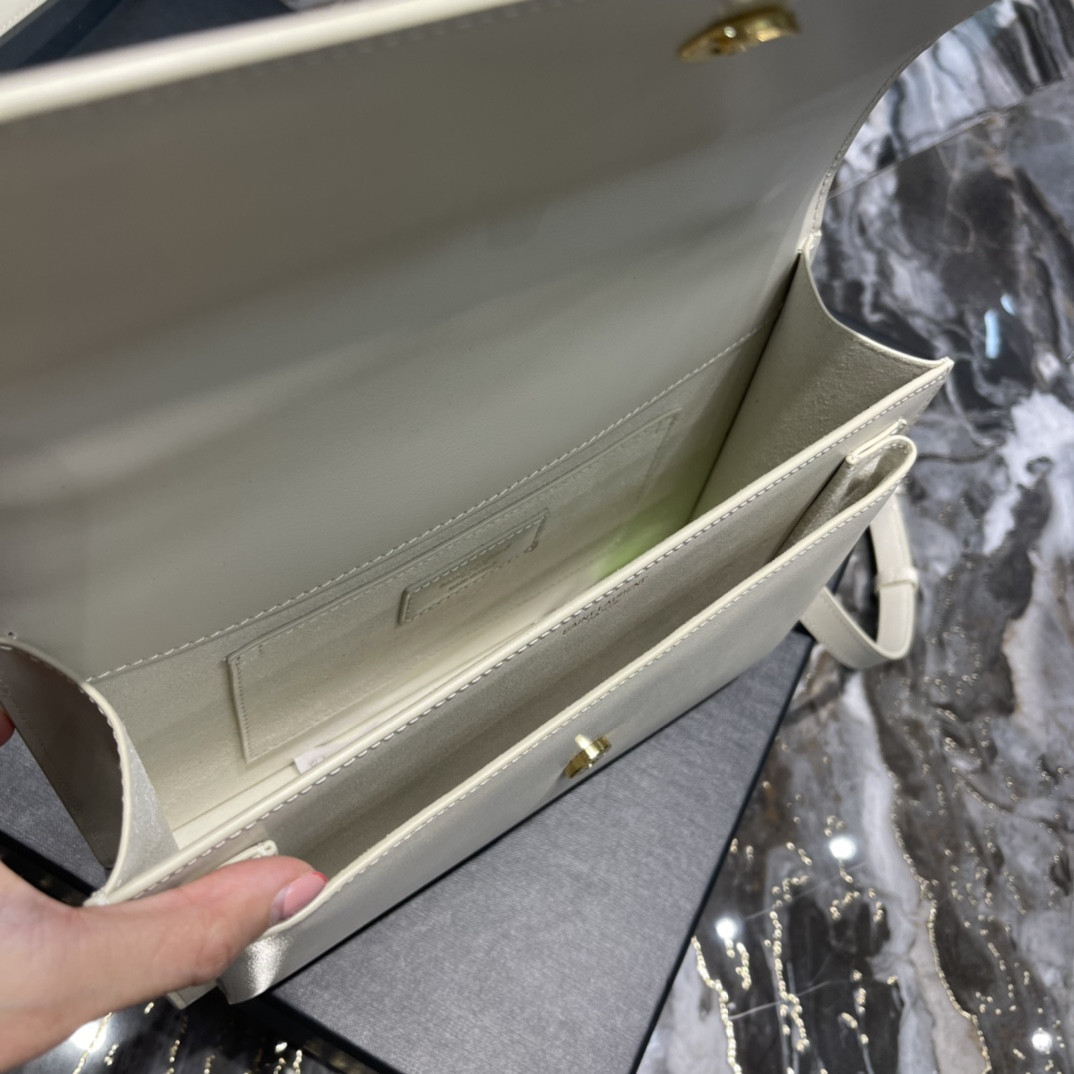 Ysl Sunset Medium Top Handle In Smooth Leather