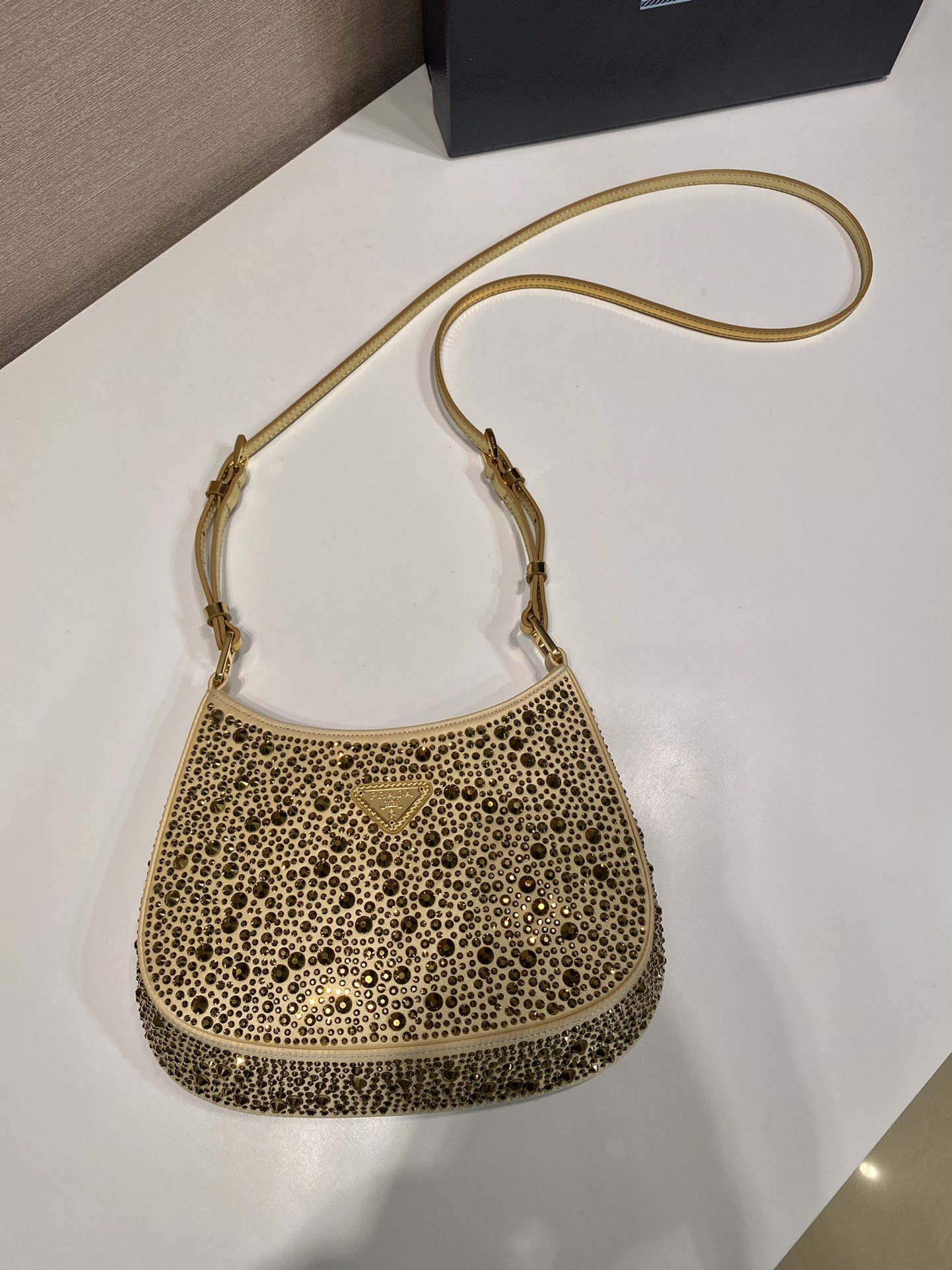 Prada Cleo Satin Bag With Crystals