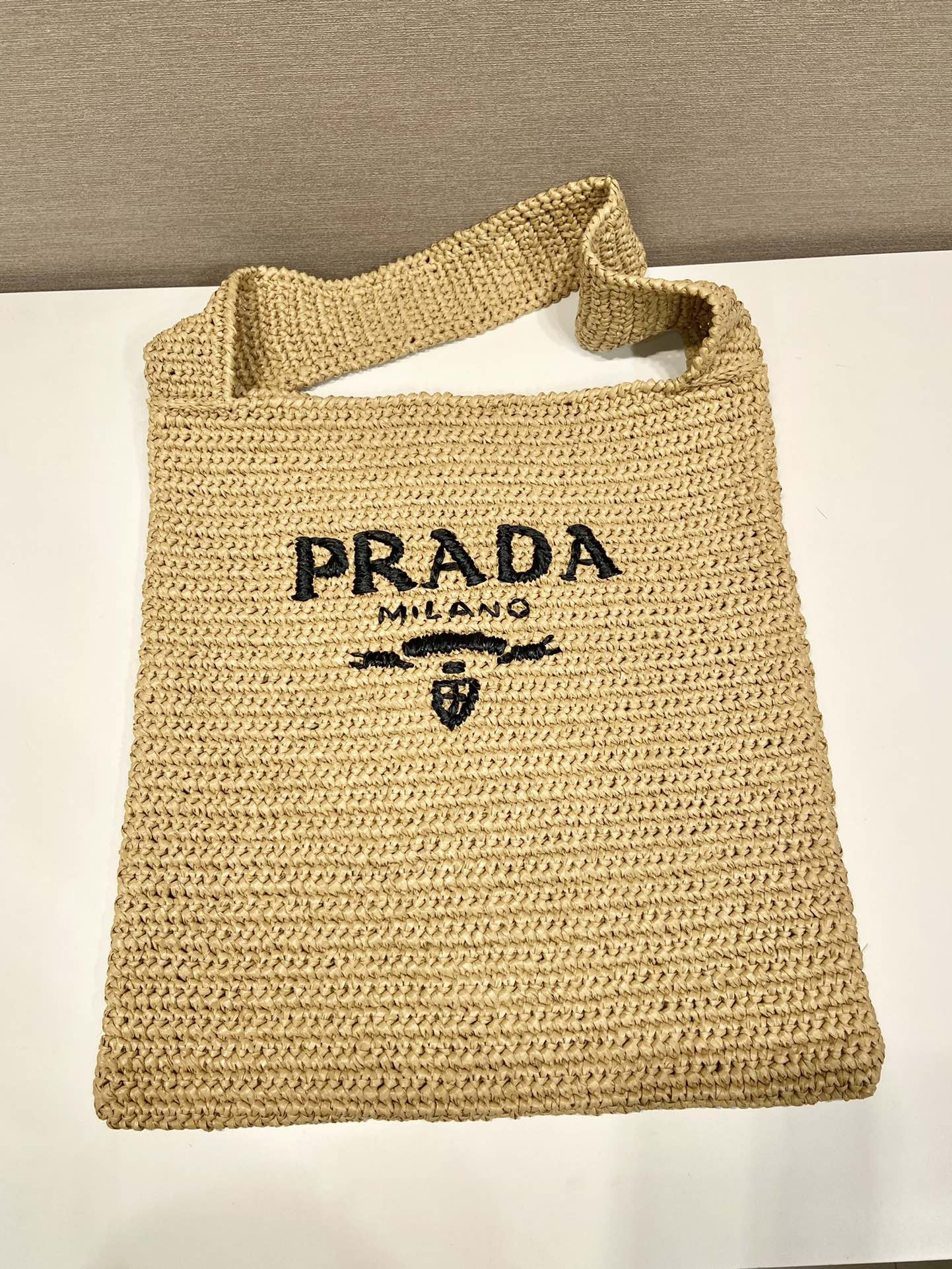 Prada Raffia Tote Bag