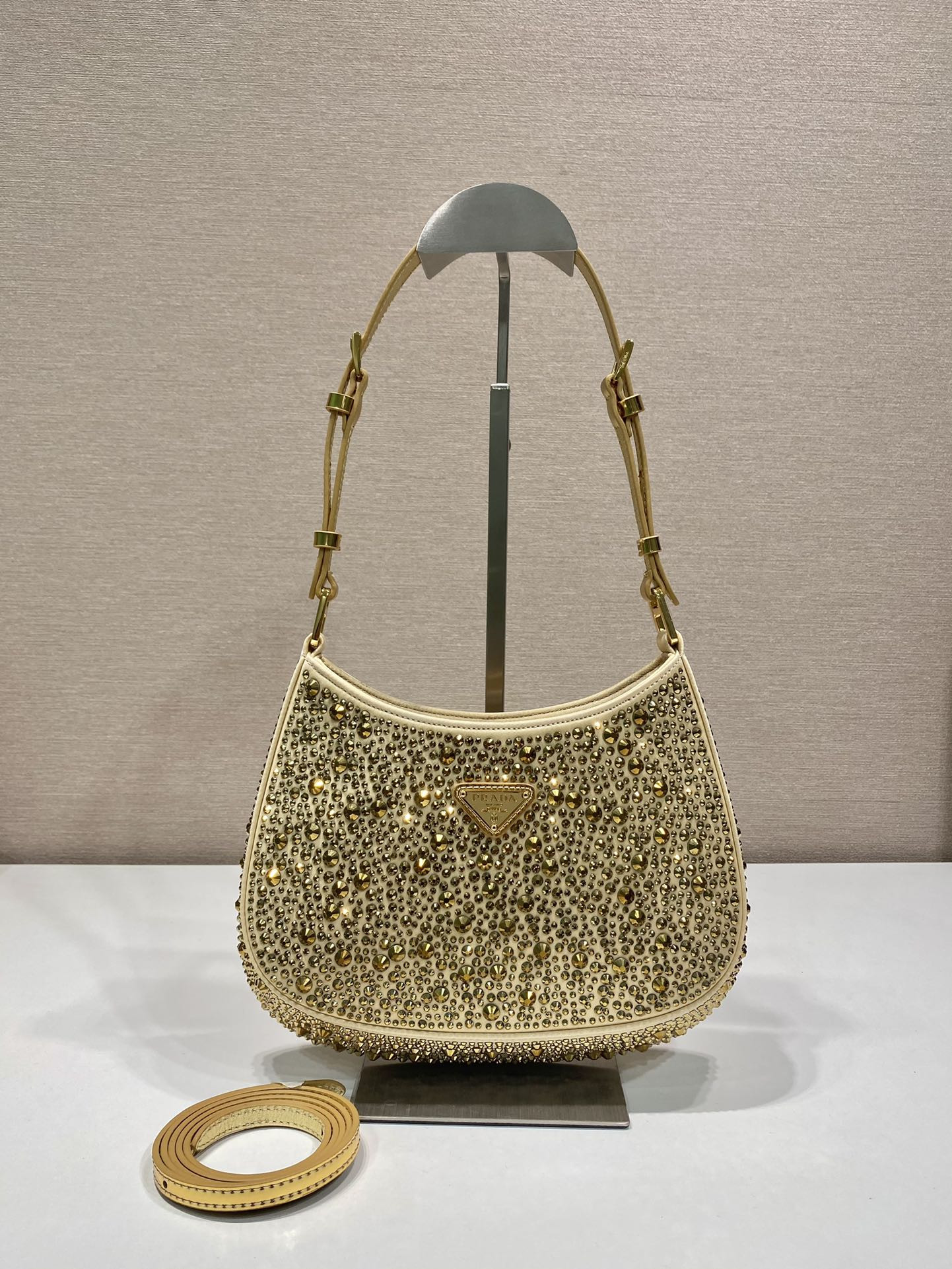 Prada Cleo Satin Bag With Crystals