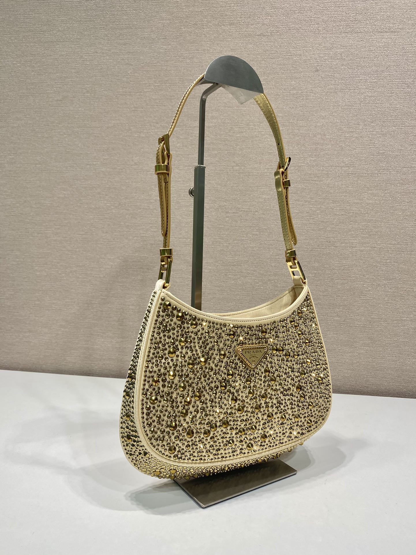 Prada Cleo Satin Bag With Crystals