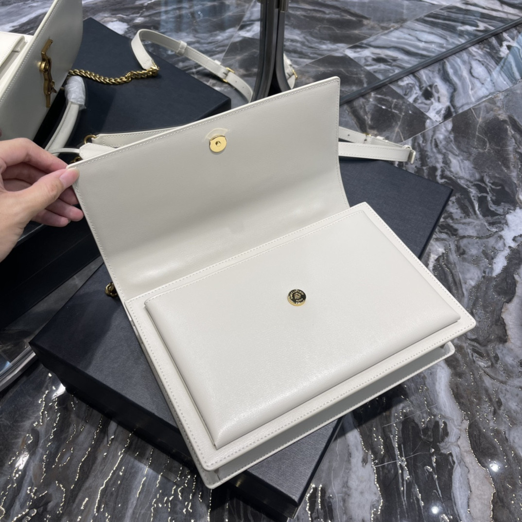 Ysl Sunset Medium Top Handle In Smooth Leather