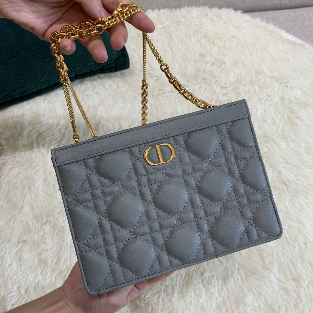 Dior Caro Zipped Pouch With Chain