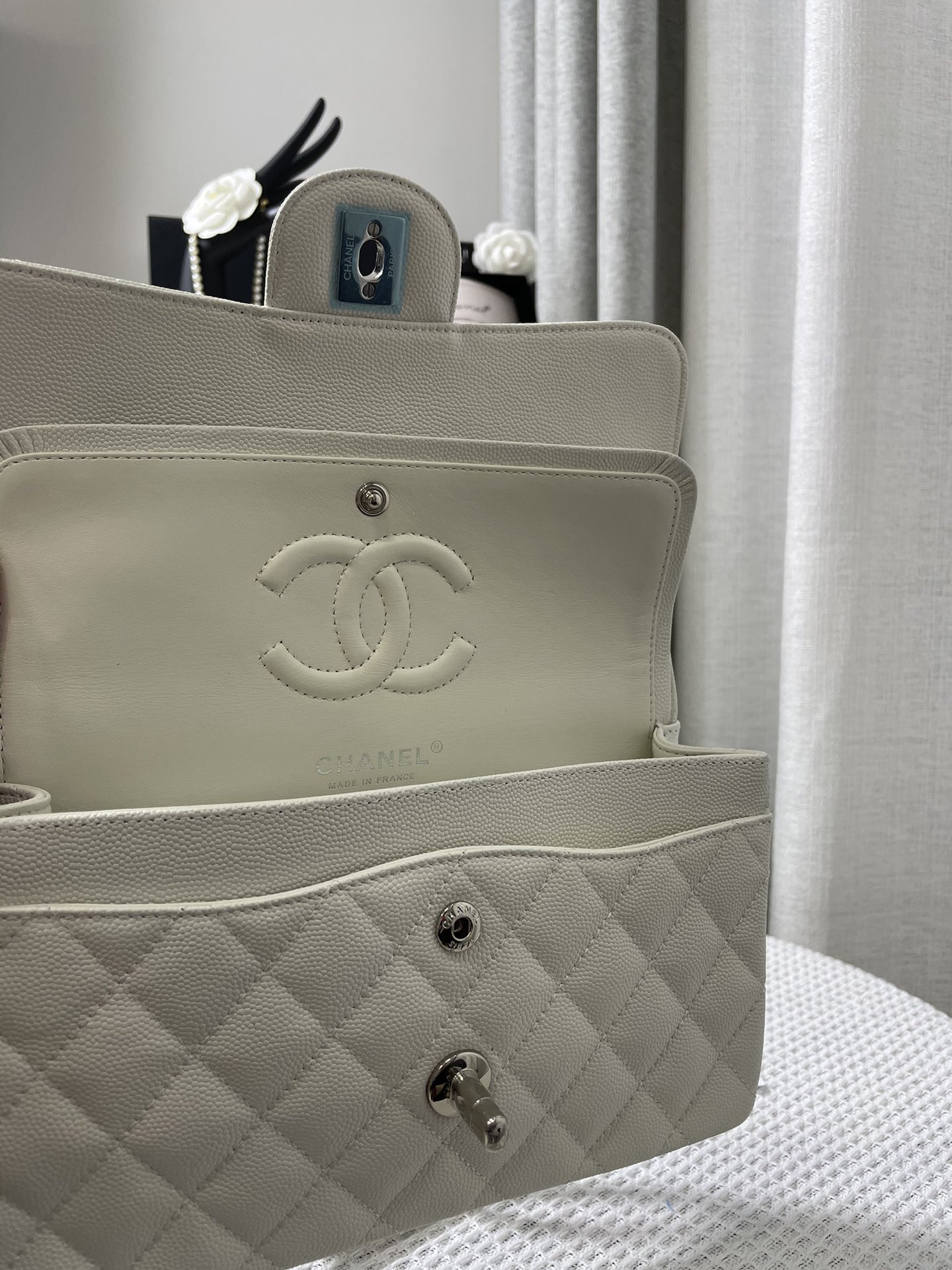 Chanle Small Classic Handbag Silver Hardware