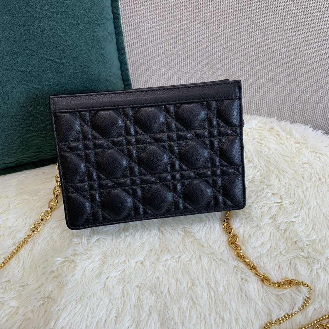 Dior Caro Zipped Pouch With Chain
