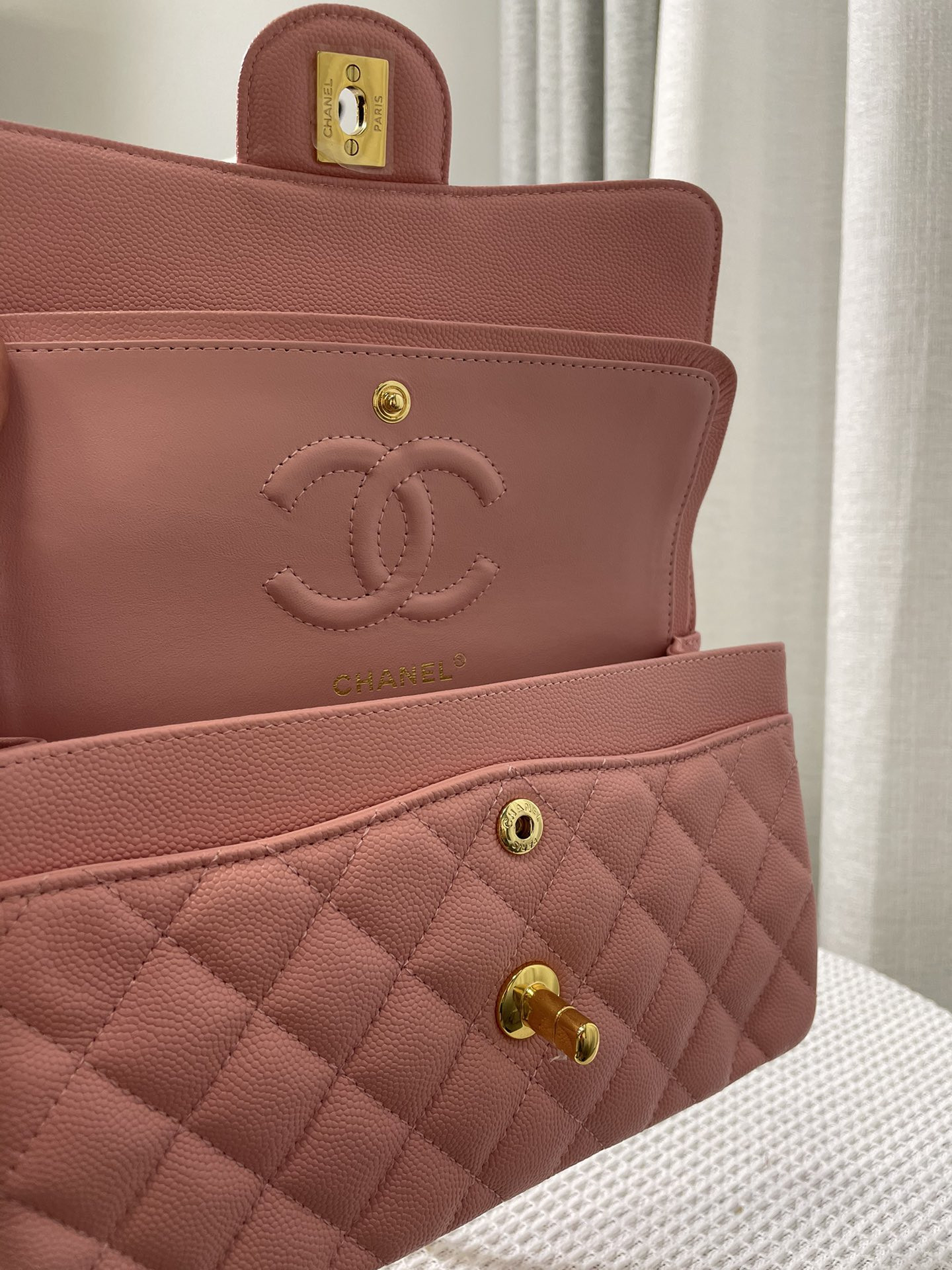 Chanle Small Classic Handbag Gold Hardware