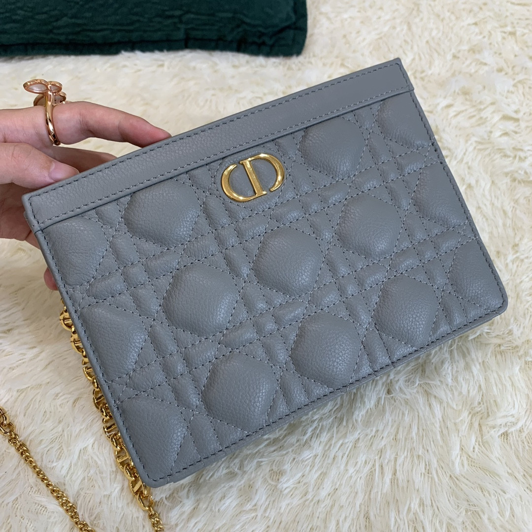 Dior Caro Zipped Pouch With Chain