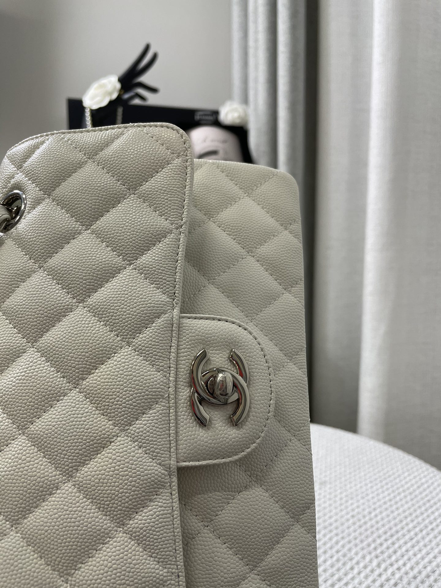 Chanle Small Classic Handbag Silver Hardware