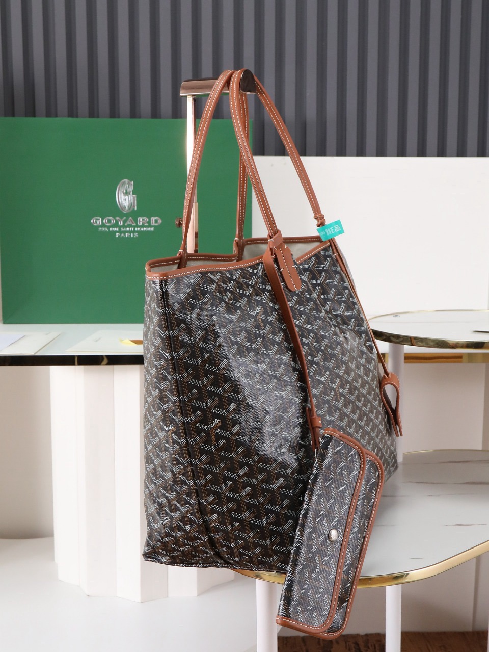 Goyard Saint Louis GM Bag Black & Tan 34cm x 20cm x 40cm