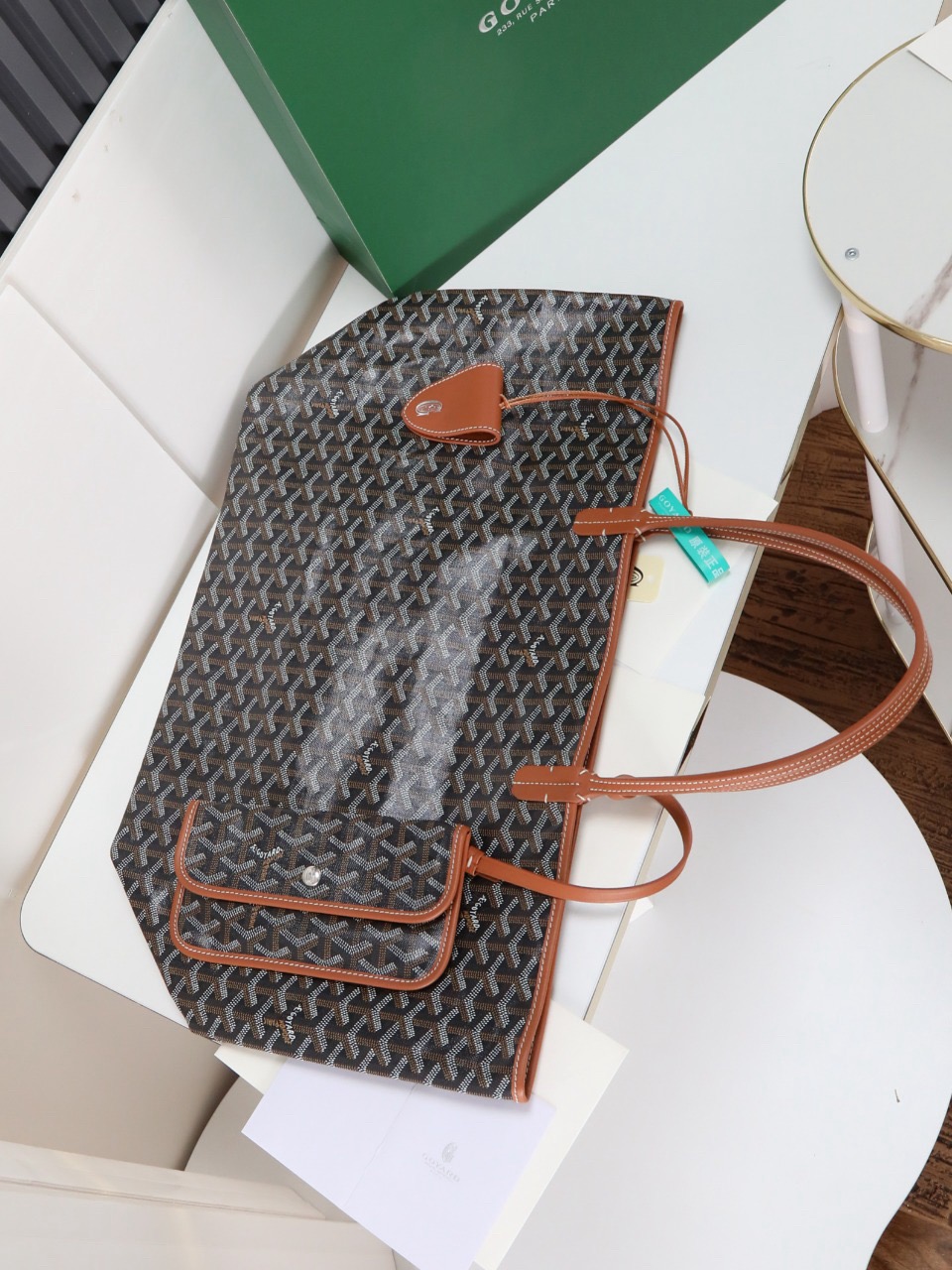 Goyard Saint Louis GM Bag Black & Tan 34cm x 20cm x 40cm