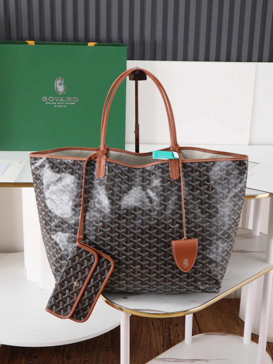 Goyard Saint Louis GM Bag Black & Tan 34cm x 20cm x 40cm