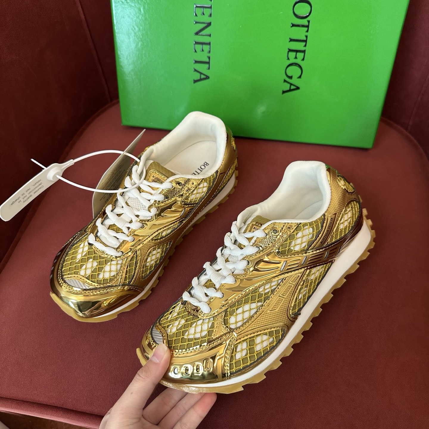Bottega Veneta Orbit Sneaker Gold/white