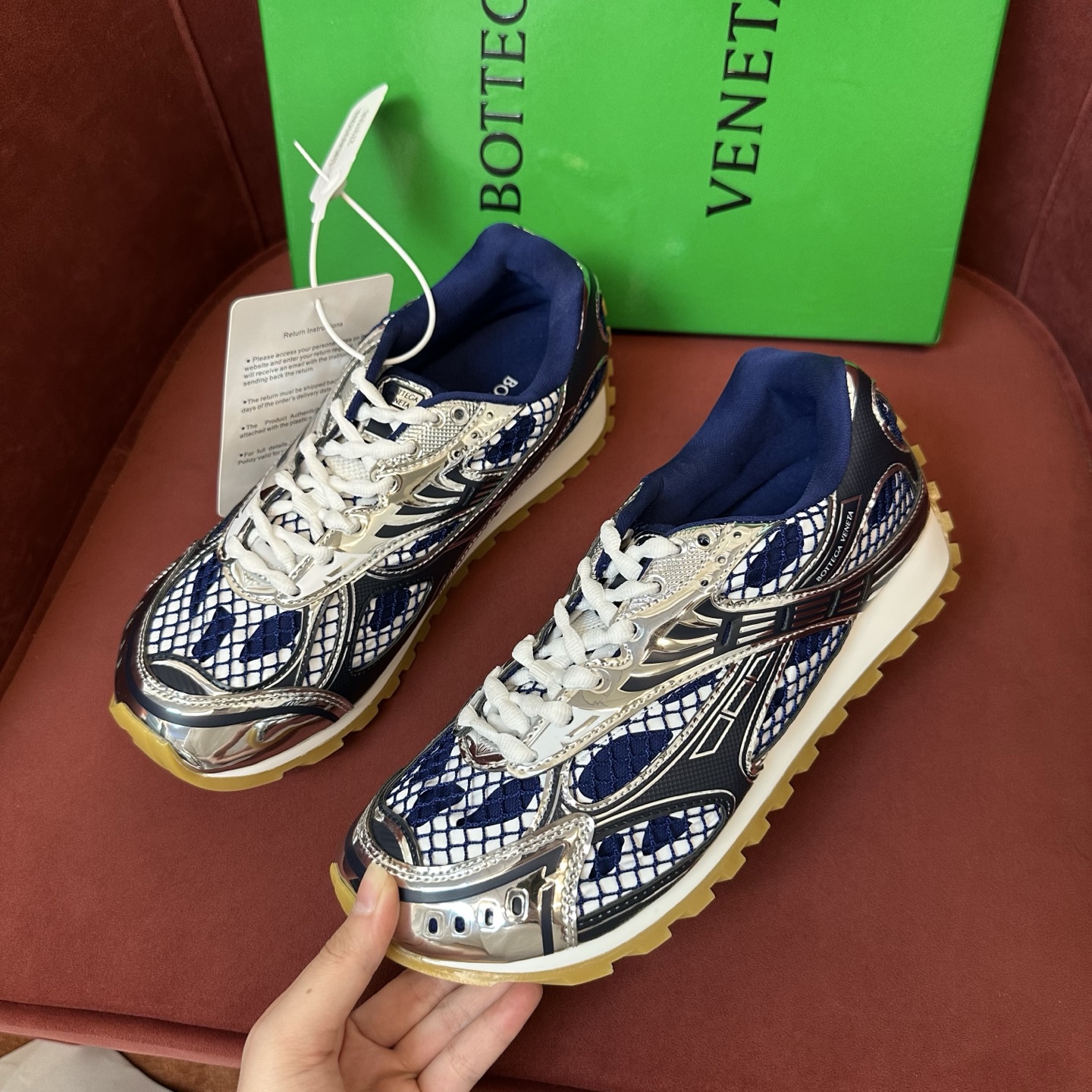 Bottega Veneta Orbit Sneaker Abyss/silver